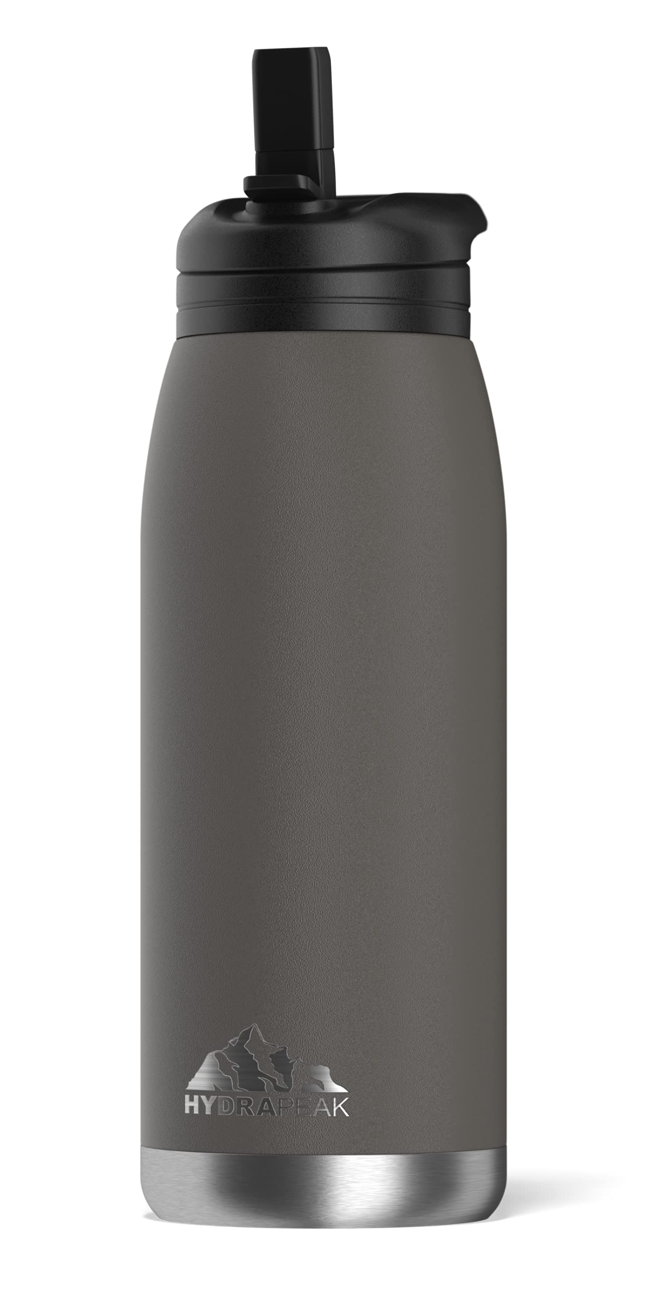 Hydrapeak Flow 32oz Insulated Water Bottle with Straw Lid – Graphite, BPA-Free, Leak-Proof