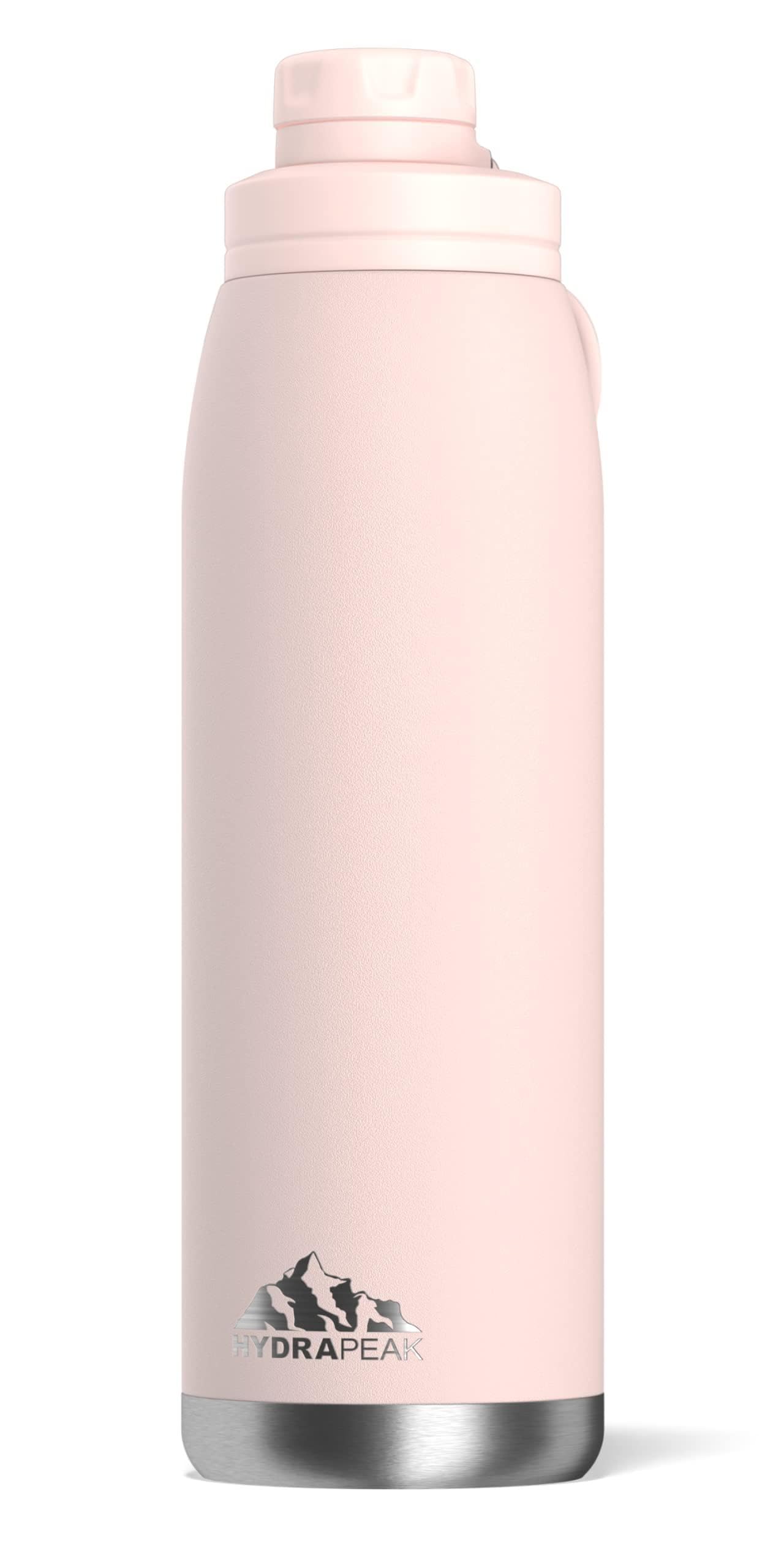 Hydrapeak 40 oz Insulated Water Bottle with Chug Lid - Seashell - Leak Proof Double Walled Stainless Steel