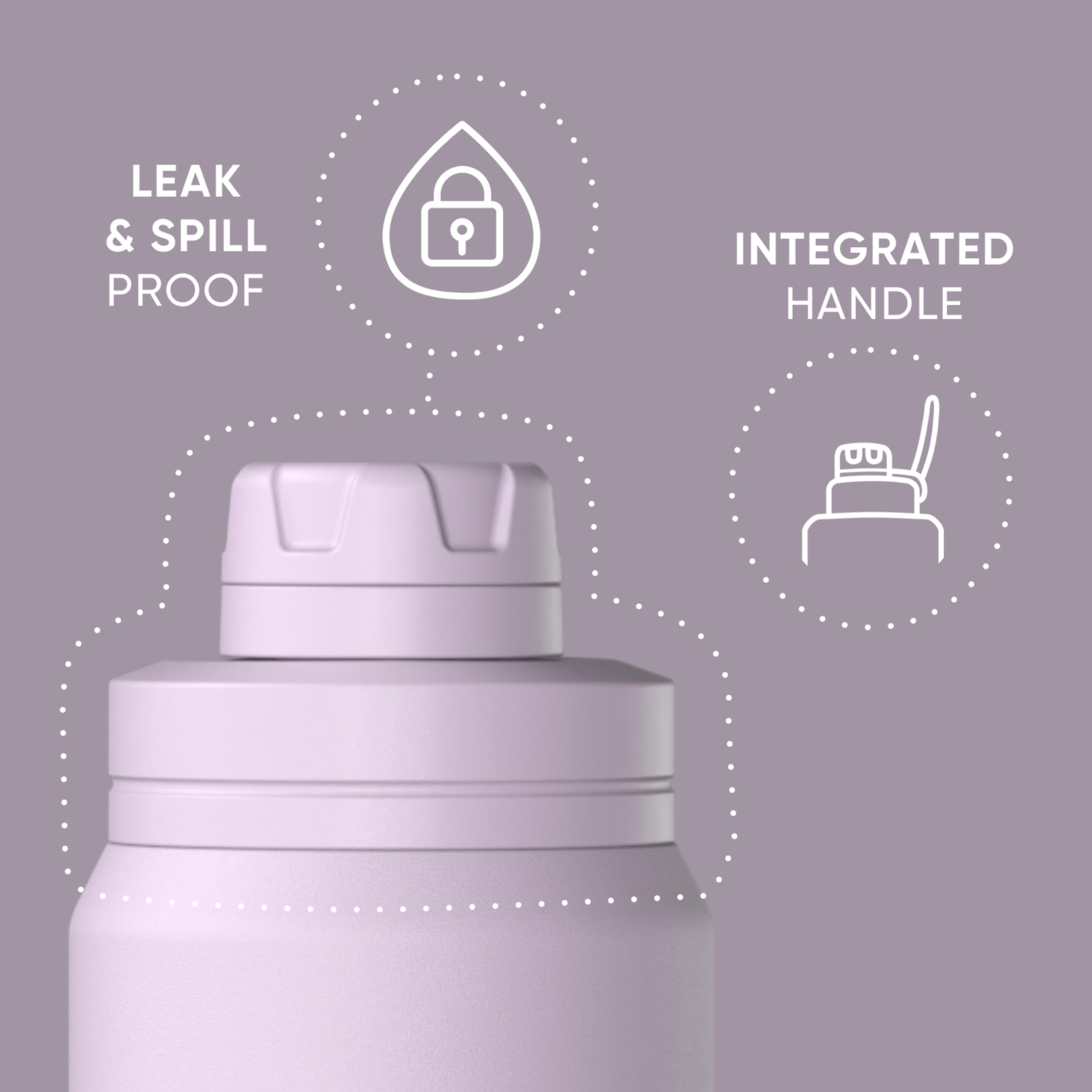 Hydrapeak 26oz Sport Insulated Water Bottle with Chug Lid - Leak & Spill Proof, Premium Stainless Steel, Blush