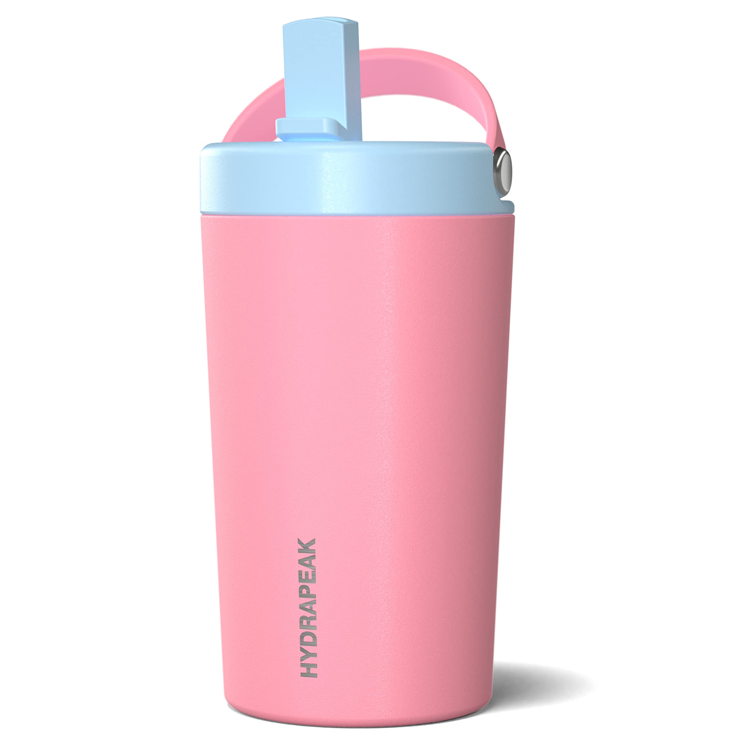 Hydrapeak Junior 14oz Insulated Kids Water Bottle - Bubblegum/Cloud, Leak Proof Straw Lid