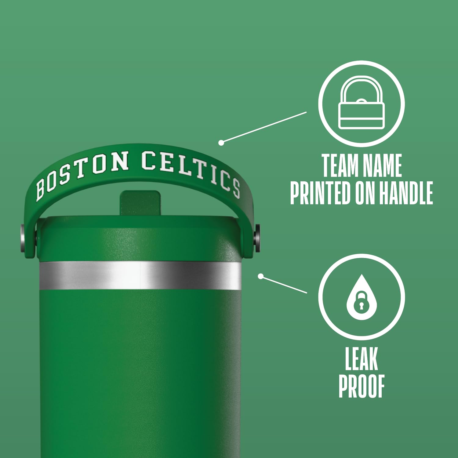 Hydrapeak NBA Officially Licensed Boston Celtics Nomad 32oz Insulated Tumbler with Straw Lid - Green