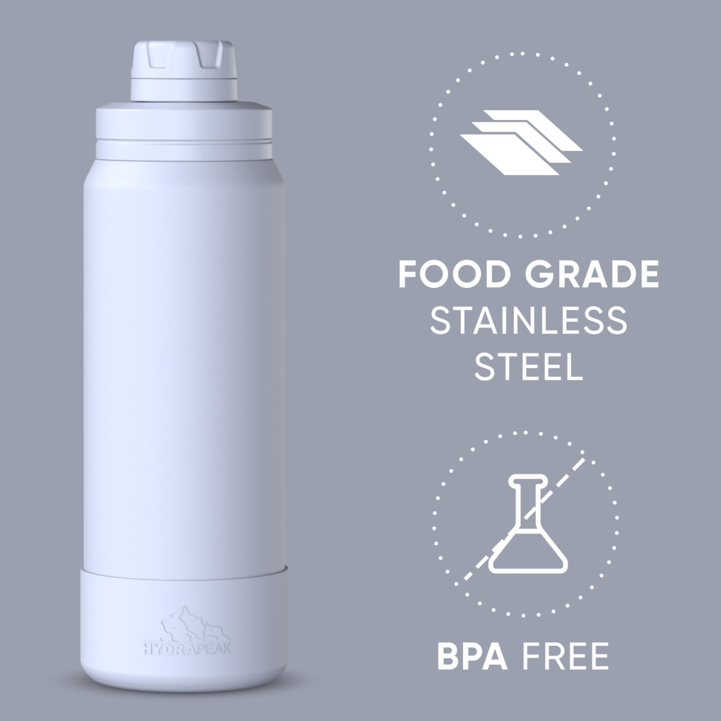 Hydrapeak 26oz Sport Water Bottle Ice - Insulated Stainless Steel with Chug Lid