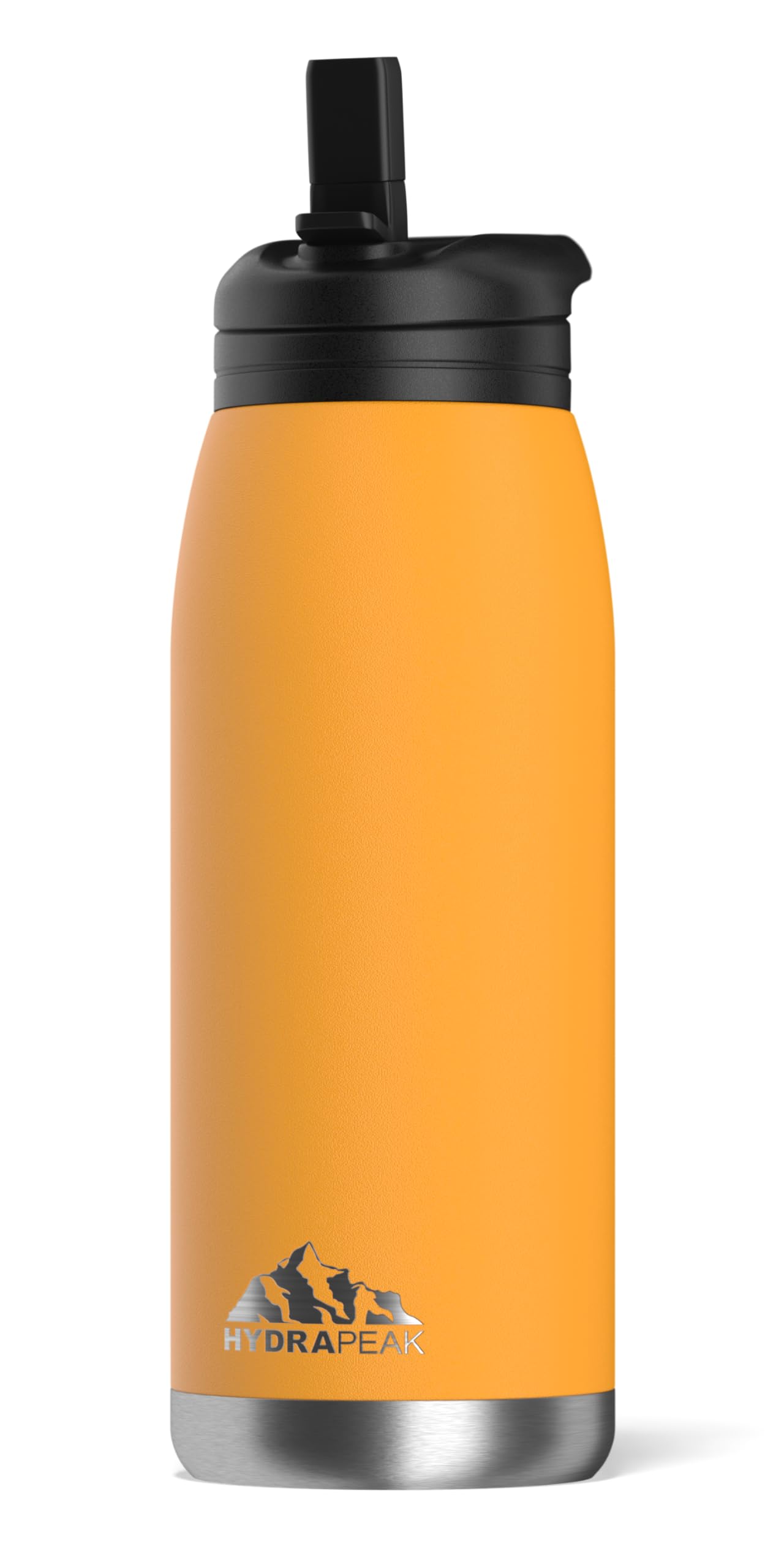 Hydrapeak Flow 32oz Insulated Water Bottle with Straw Lid - Mango, Stainless Steel, BPA-Free Leak-Proof Waterbottle