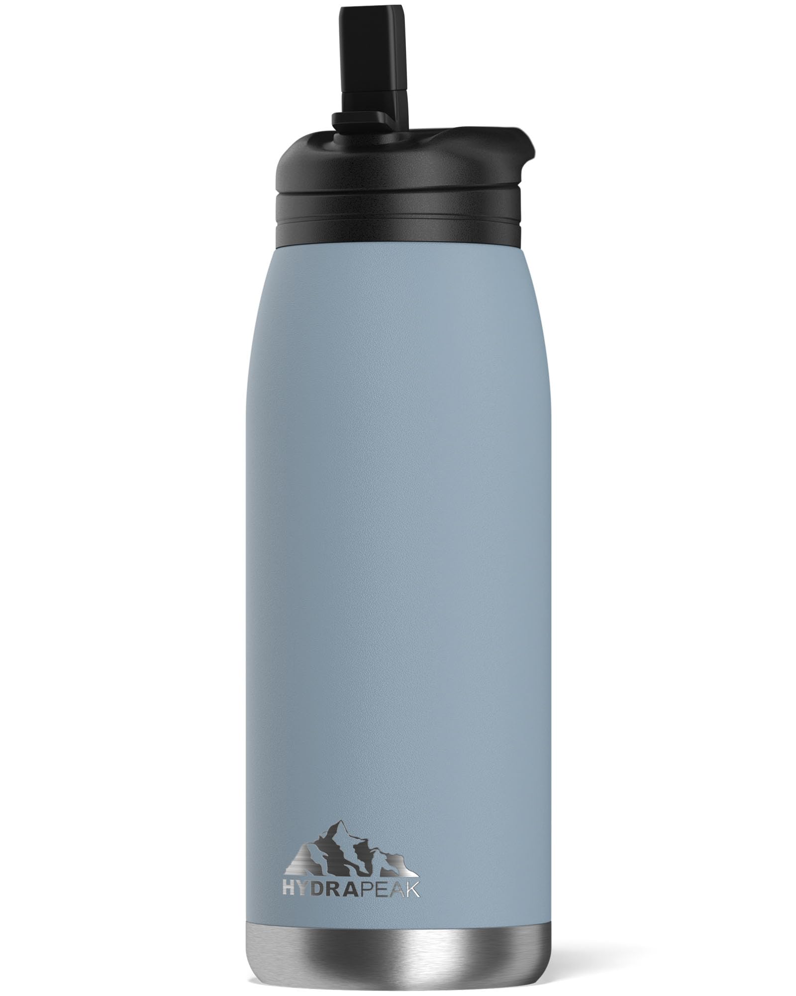 Hydrapeak Flow 32oz Insulated Water Bottle with Straw Lid - Storm, Leak-Proof Stainless Steel
