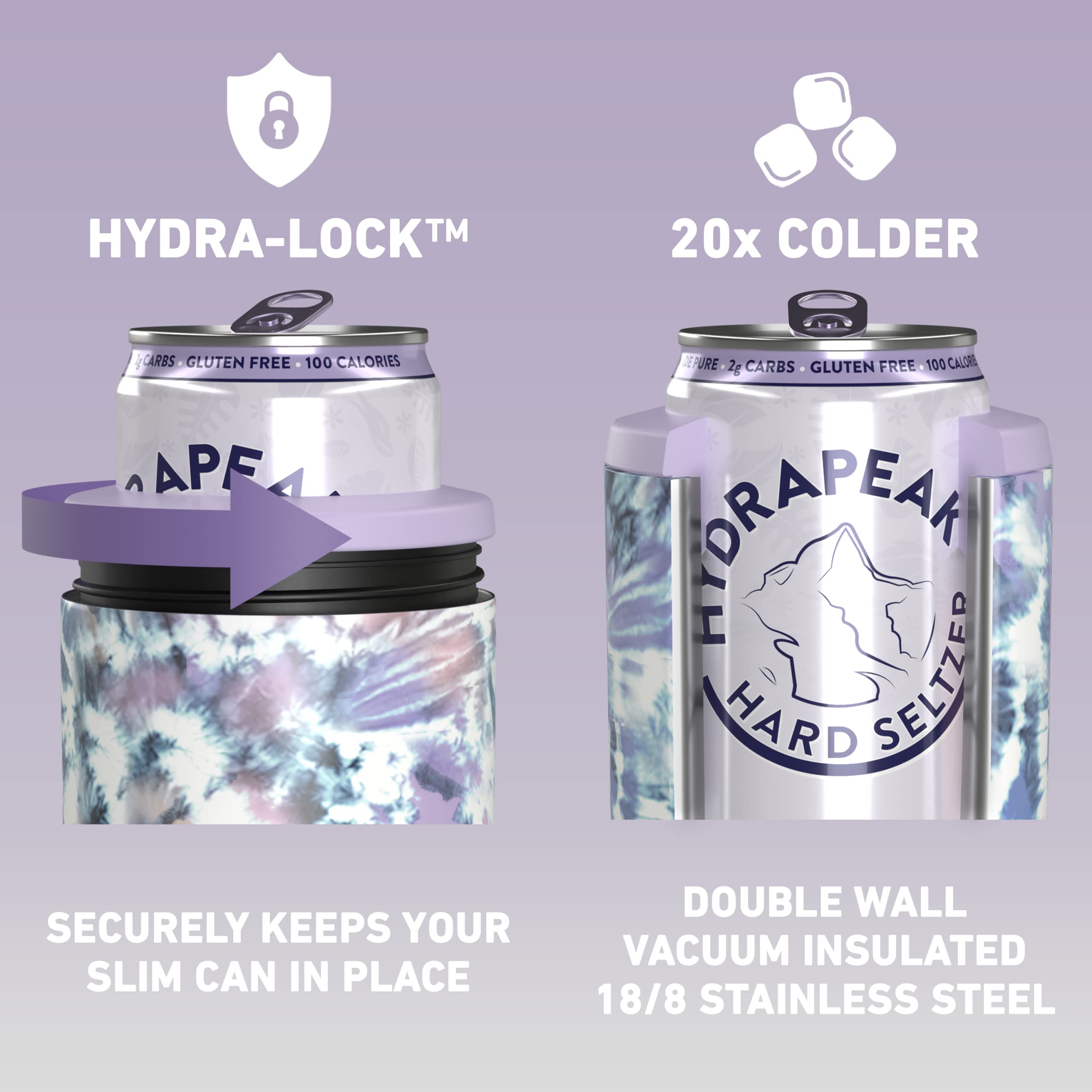 Hydrapeak 4-in-1 Insulated Can Cooler - Dark TieDye
