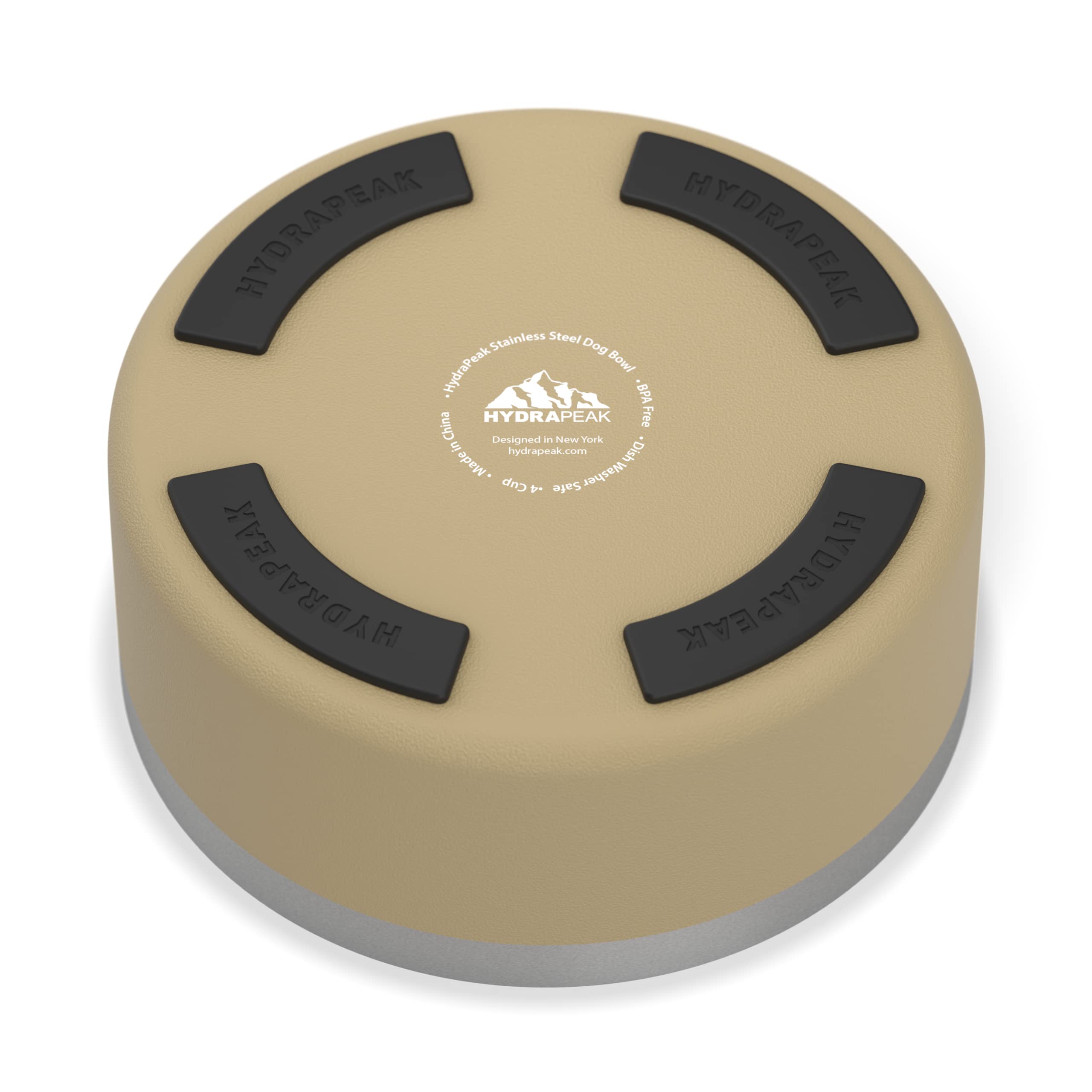 Hydrapeak Dog Bowl – Non-Slip Stainless Steel, 8 Cup (64 oz) Sand, for Large Dogs