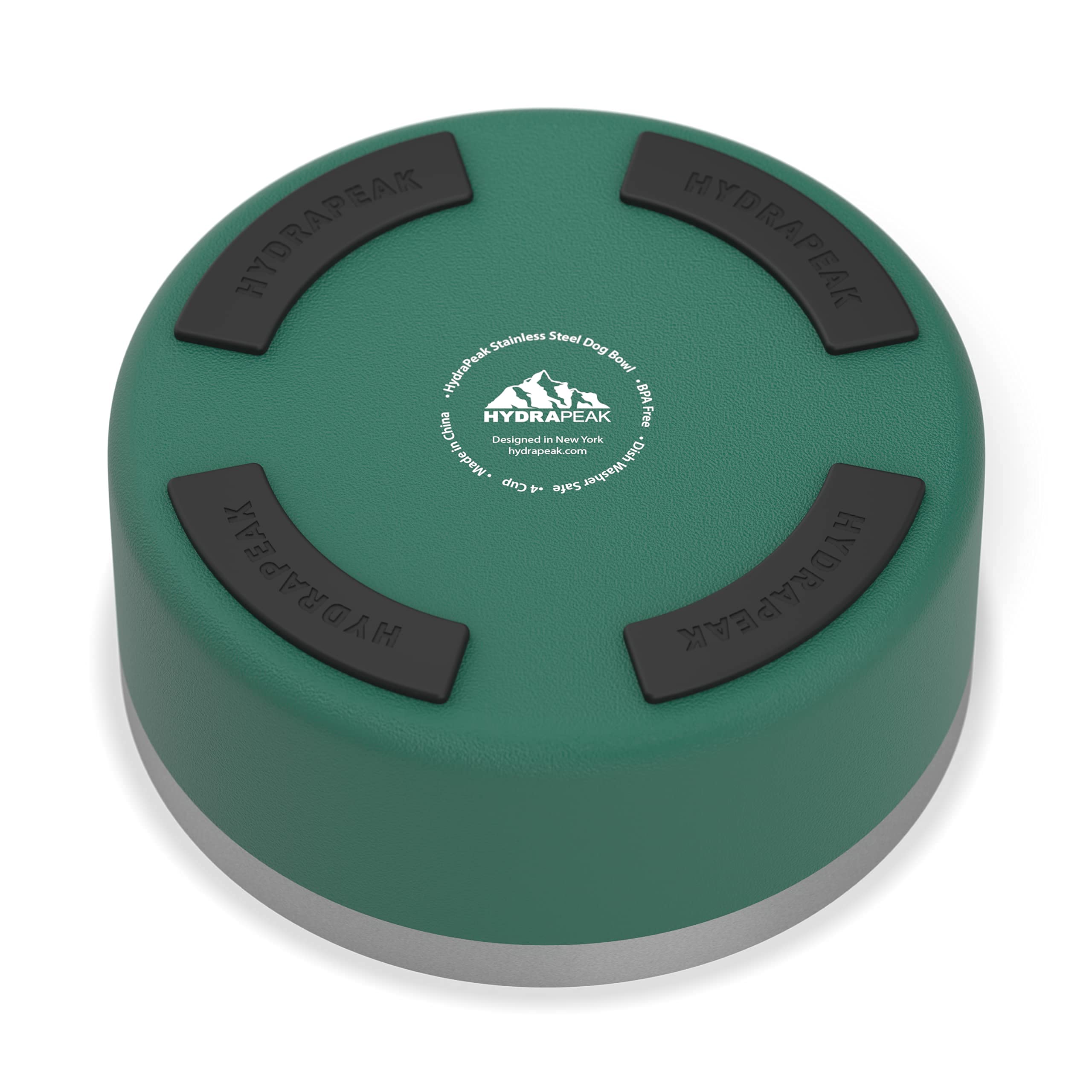 Hydrapeak Dog Bowl Non-Slip Stainless Steel 4 Cup - Forest, Water and Food Dish for Small to Medium Dogs