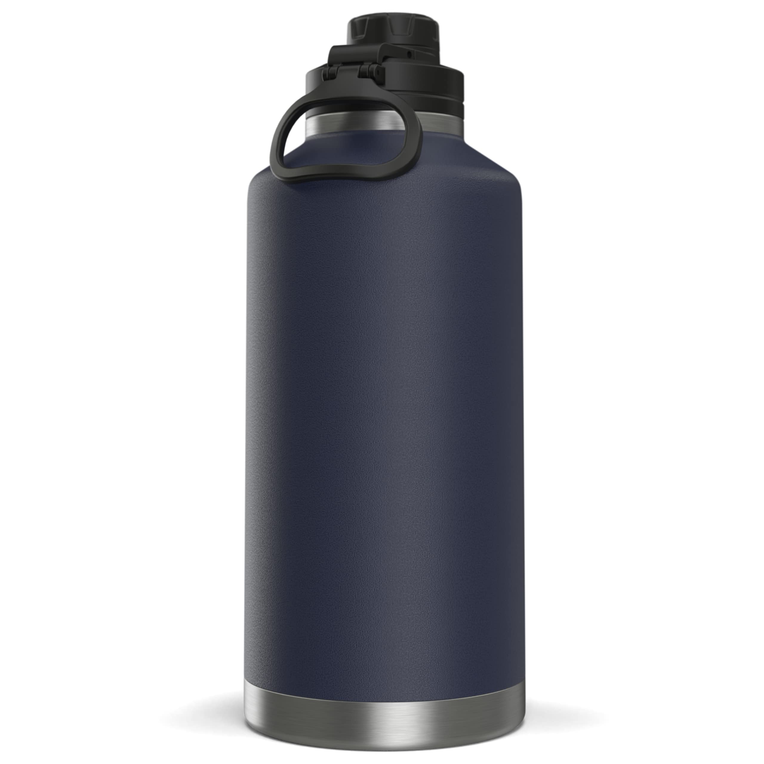Hydrapeak 72 oz Insulated Water Bottle, Navy Finish, Leak-Proof Half-Gallon Jug
