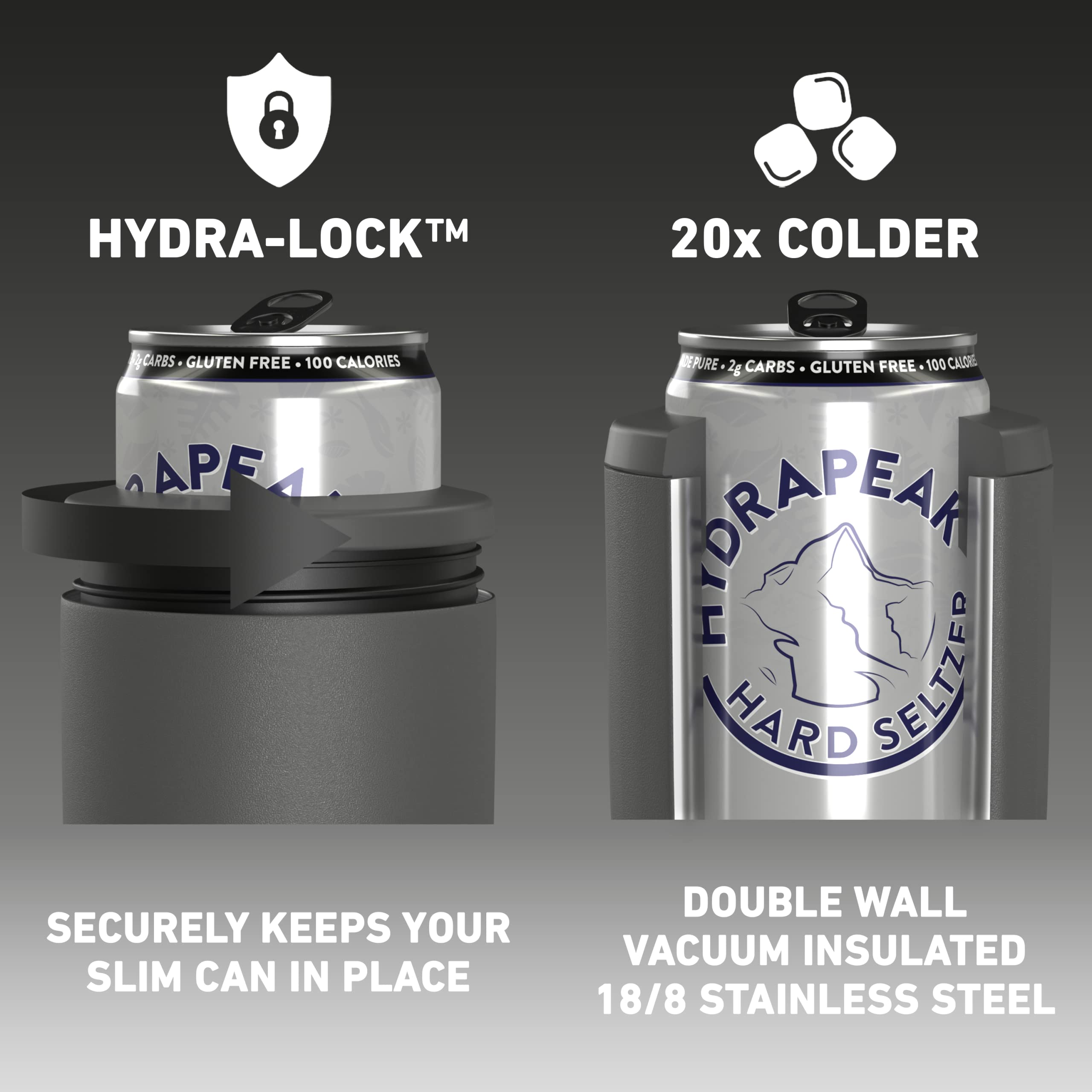 Hydrapeak 4-in-1 Insulated Can Cooler - Graphite