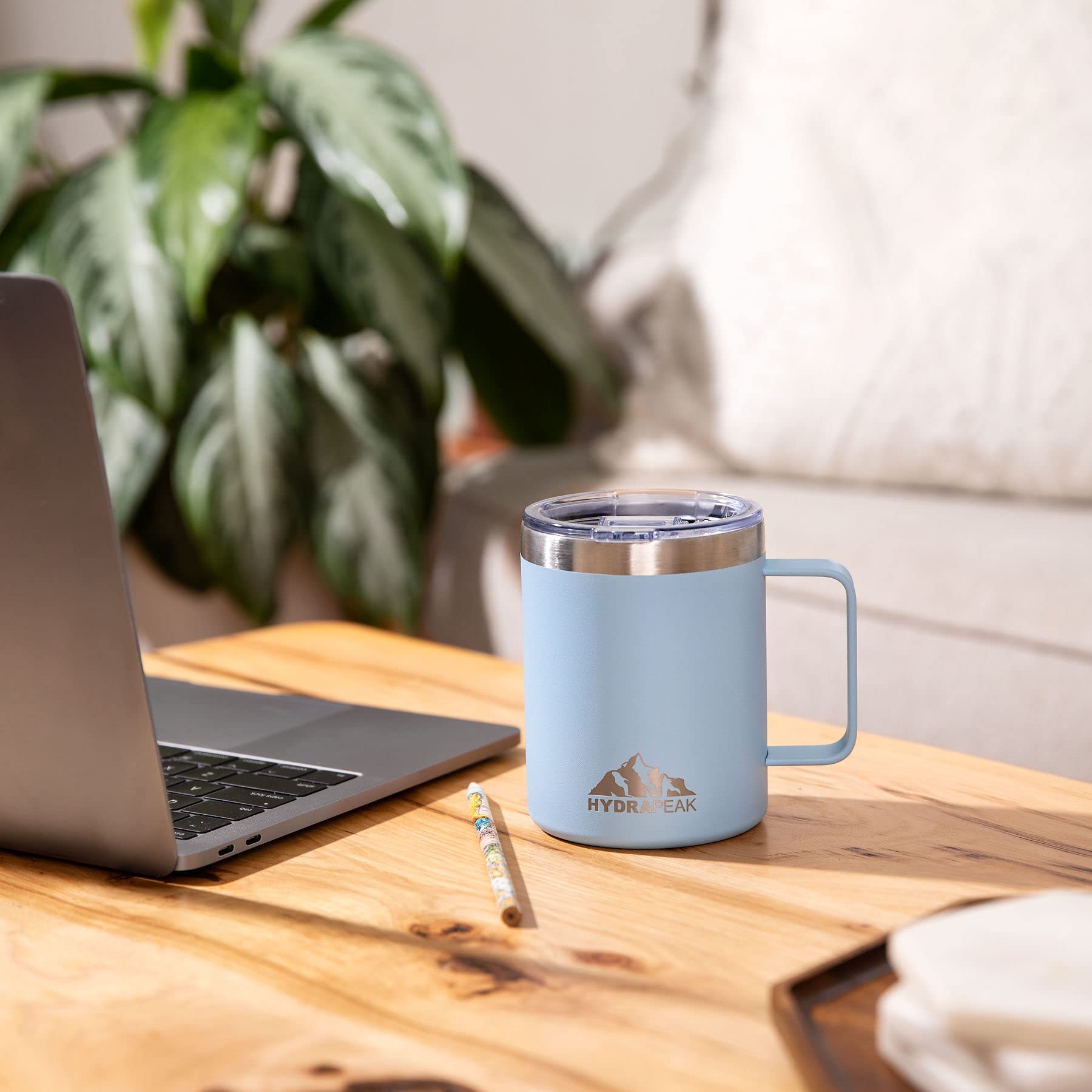 Hydrapeak 14oz Insulated Coffee Mug with Handle – Double Wall Stainless Steel