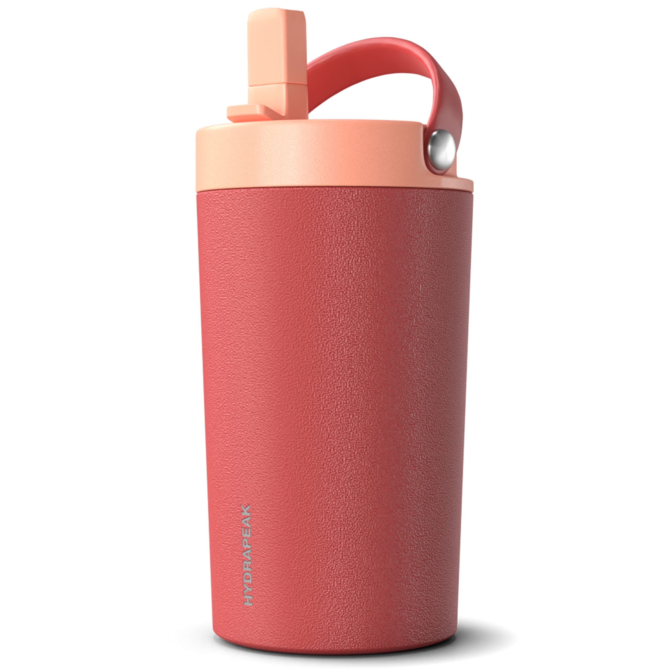 Hydrapeak Junior 14oz Insulated Kids Water Bottle - Red/Peach Straw Lid
