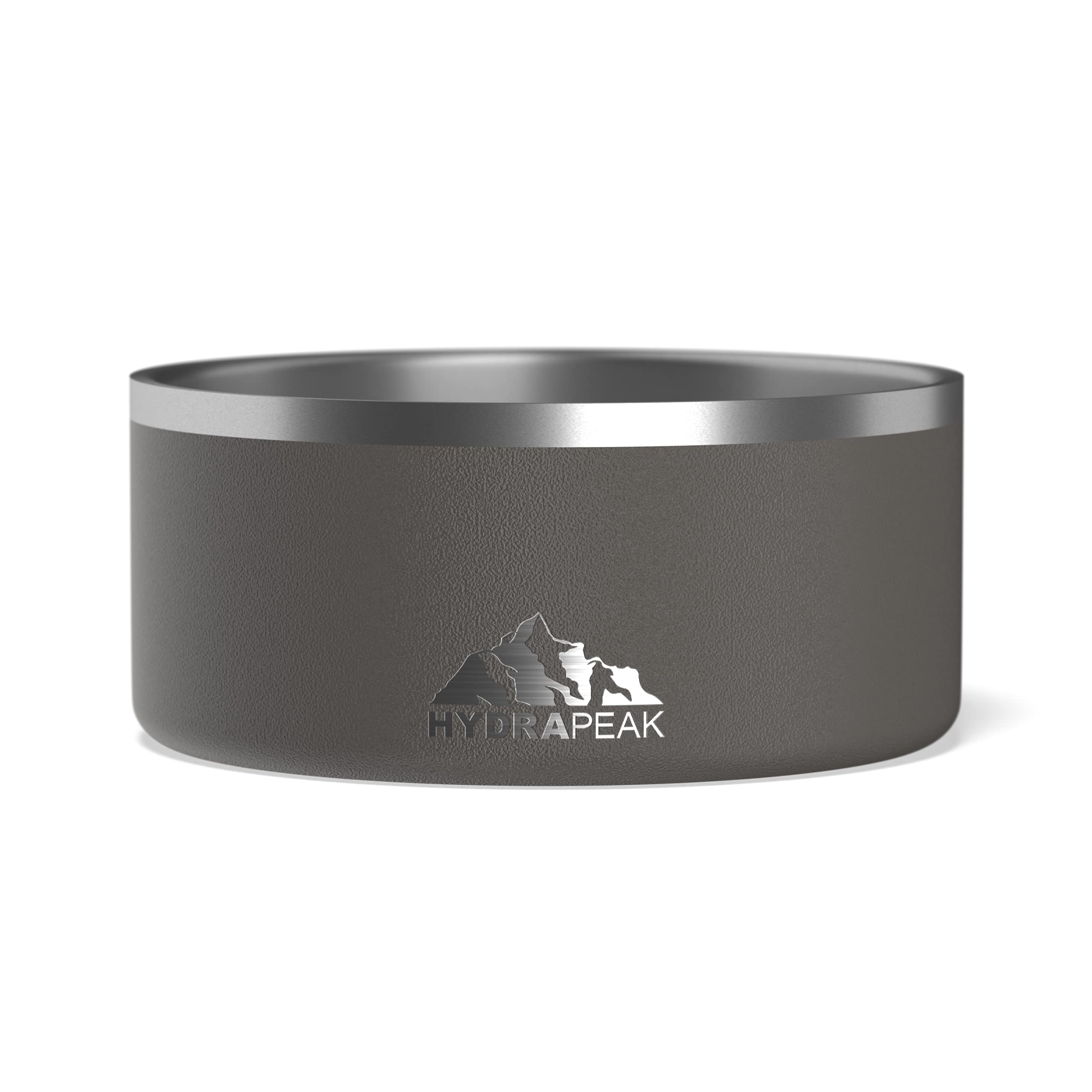 Hydrapeak Dog Bowl - Non-Slip Stainless Steel Water and Food Dish - 8 Cup Graphite