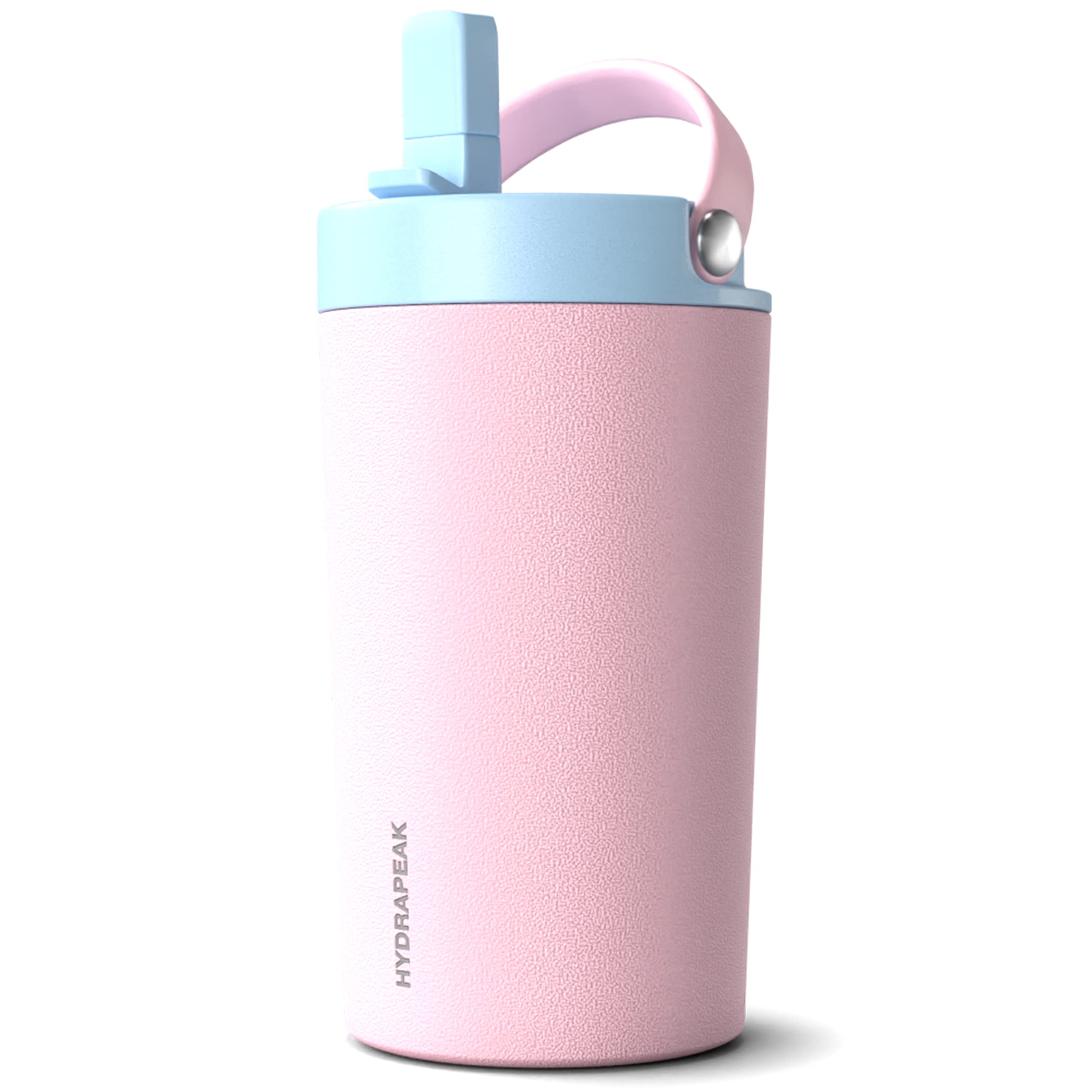 Hydrapeak Junior 14oz Insulated Kids Water Bottle - Blush/Cloud, Soft Two-Tone Straw Lid