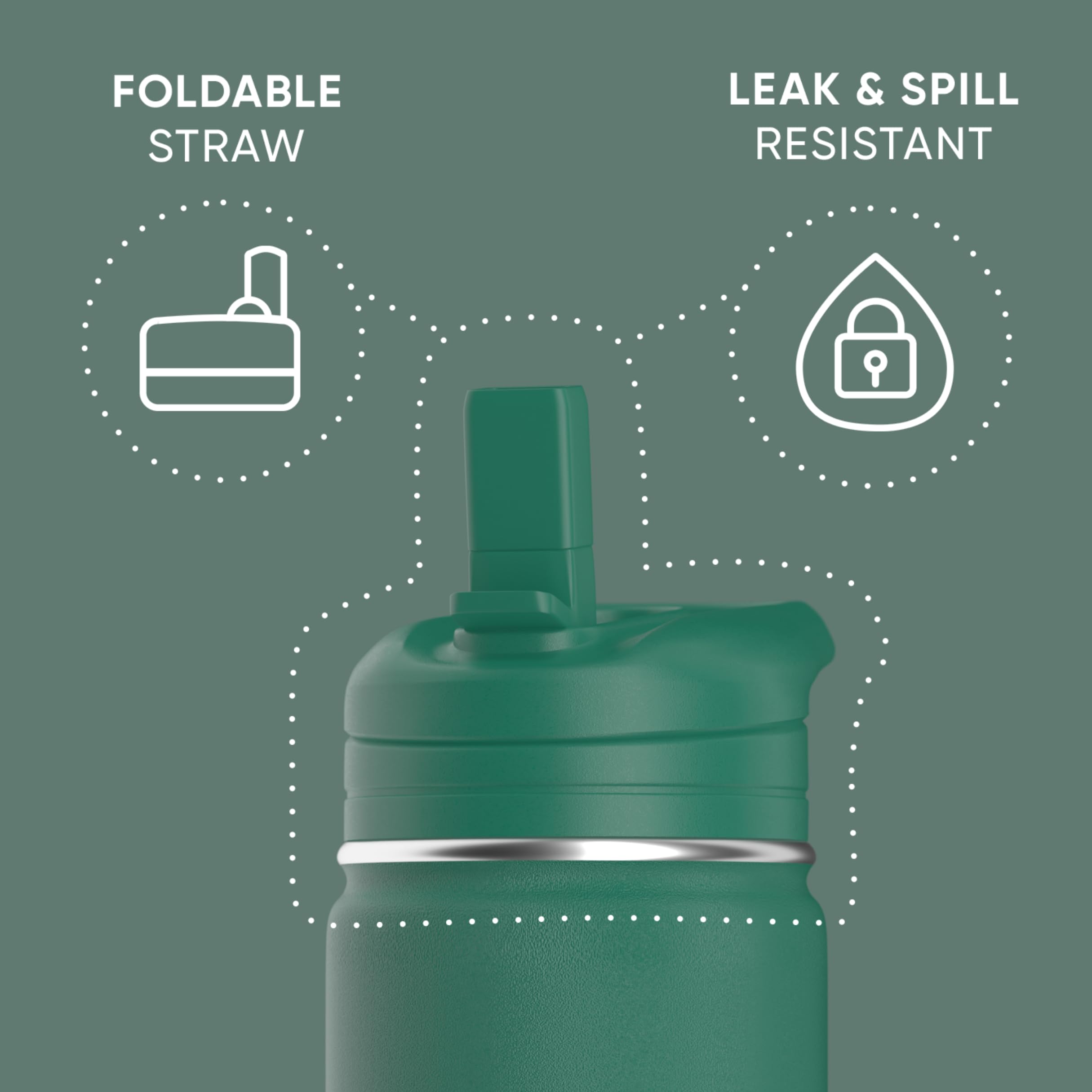 Hydrapeak Mini 14oz Insulated Kids Water Bottle with Straw Lid - Stainless Steel for Boys and Girls