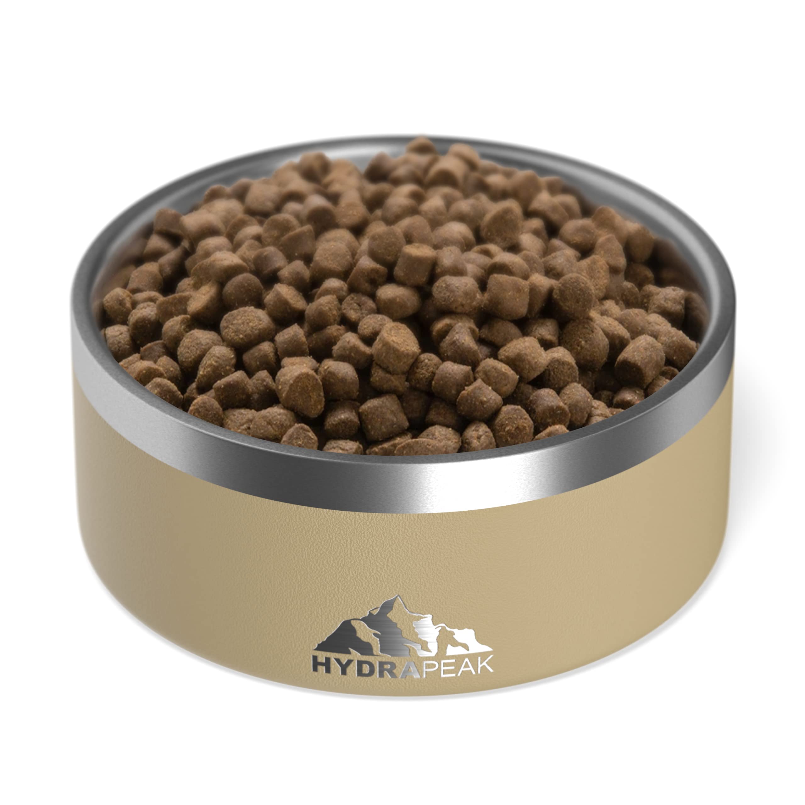 Hydrapeak Dog Bowl – Non-Slip Stainless Steel, 8 Cup (64 oz) Sand, for Large Dogs