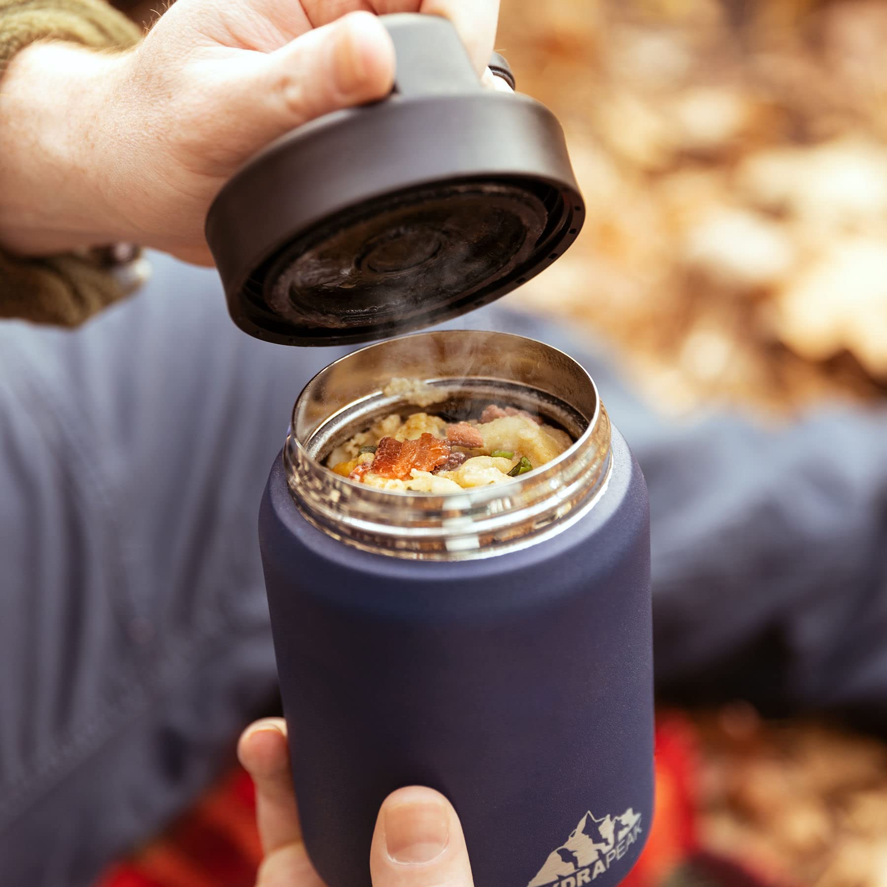 Hydrapeak 18 oz Insulated Food Jar - Hot and Cold Vacuum Insulated Stainless Steel Soup Jar with Leak-Proof Lid