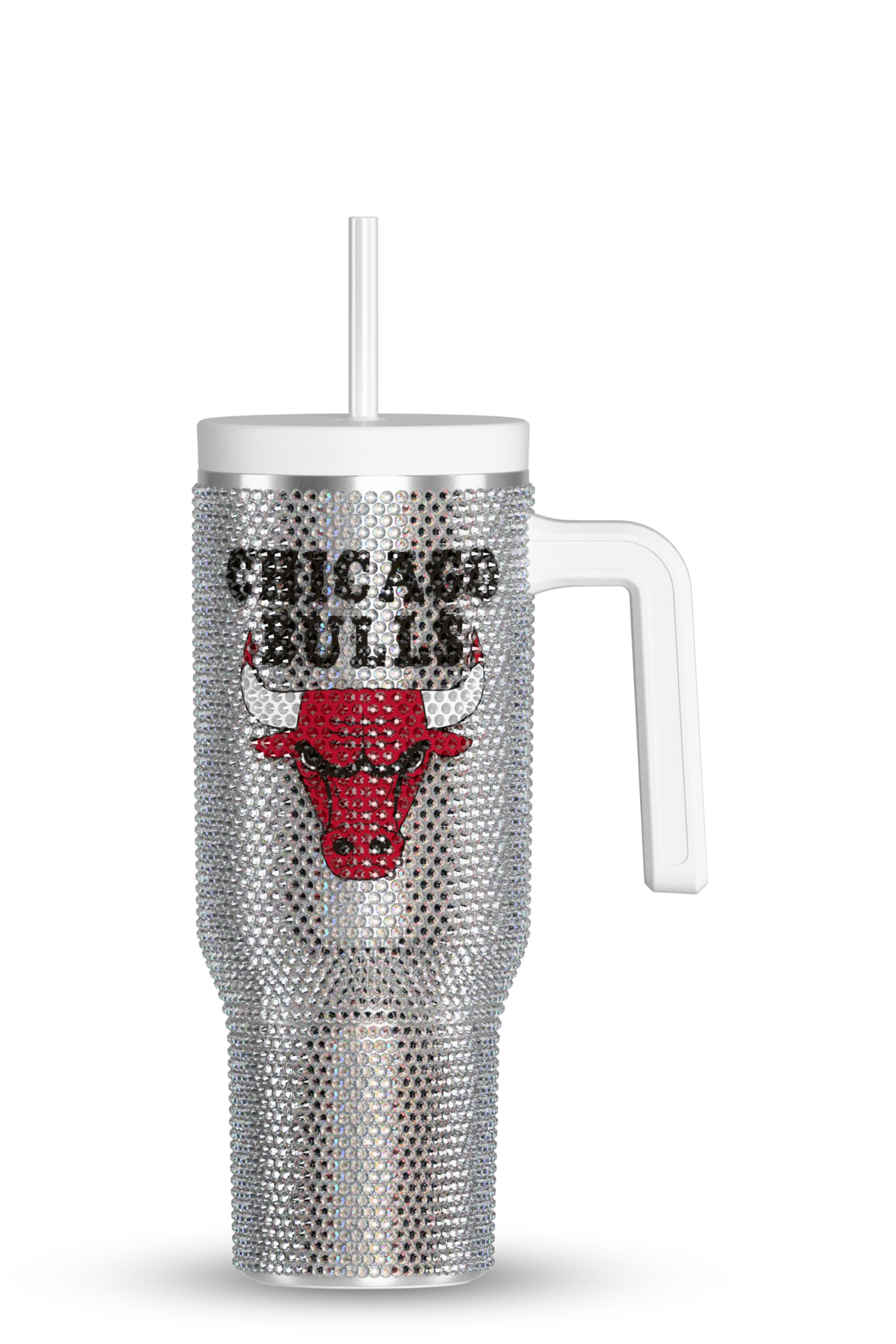 Hydrapeak Chicago Bulls Officially Licensed 40oz Rhinestone Bling Tumbler with Handle