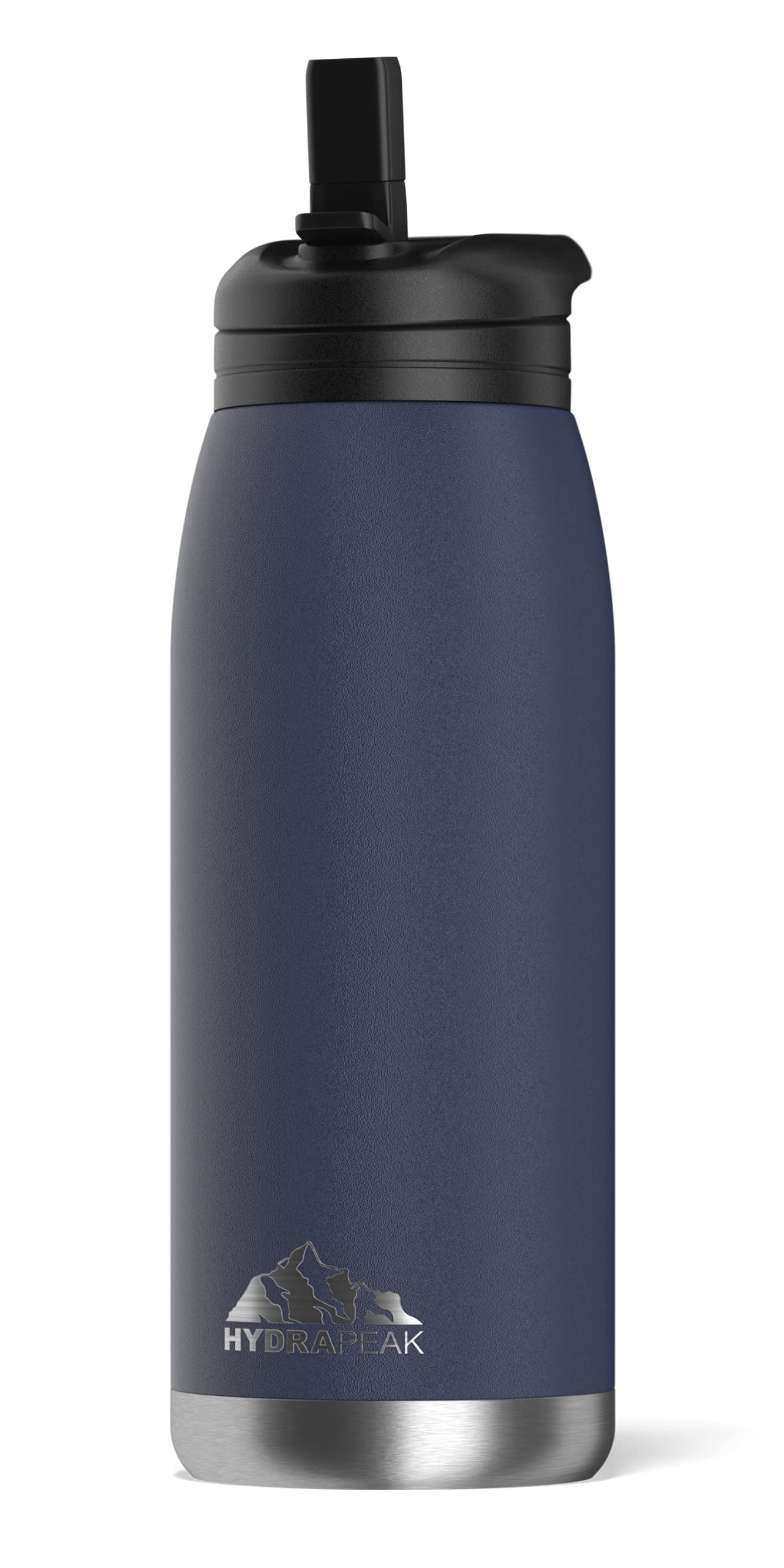 Hydrapeak Flow 32oz Insulated Water Bottle Navy - BPA-Free Stainless Steel with Straw Lid