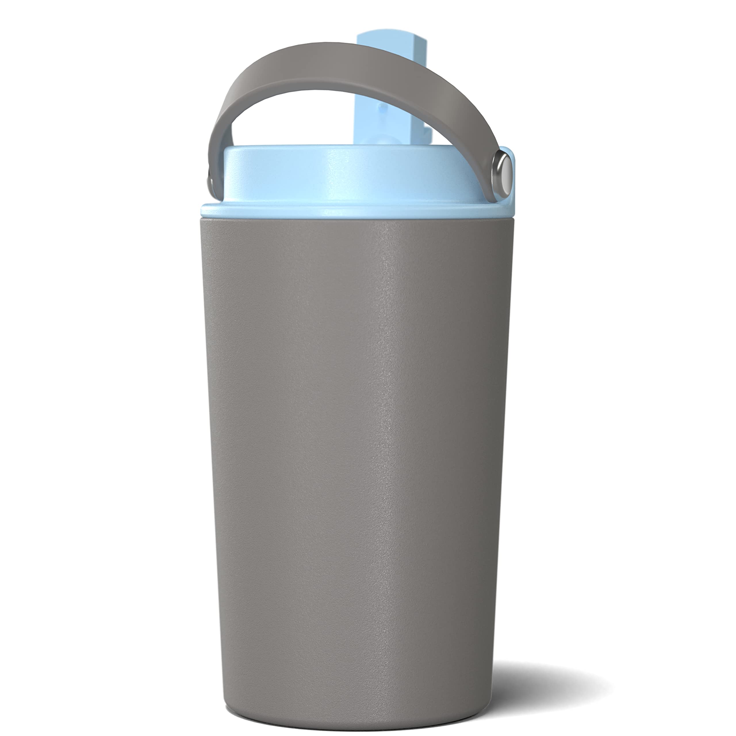 Hydrapeak Junior 14oz Kids Insulated Water Bottle - Straw Lid, Grey/Cloud