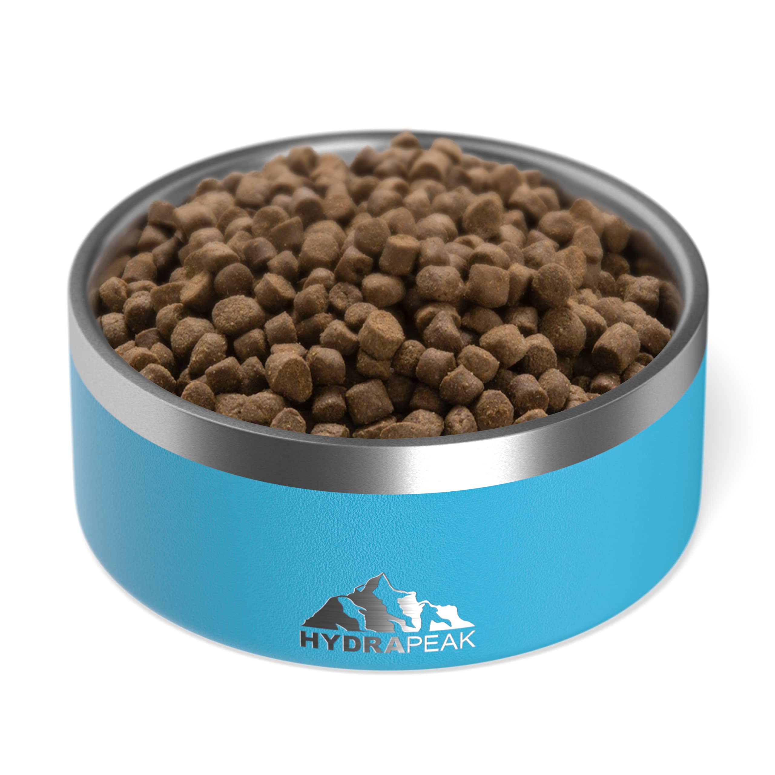 Hydrapeak Dog Bowl - Non-Slip Stainless Steel, Water and Food Dish, 32oz, 4 Cup, Sky for Small Dogs