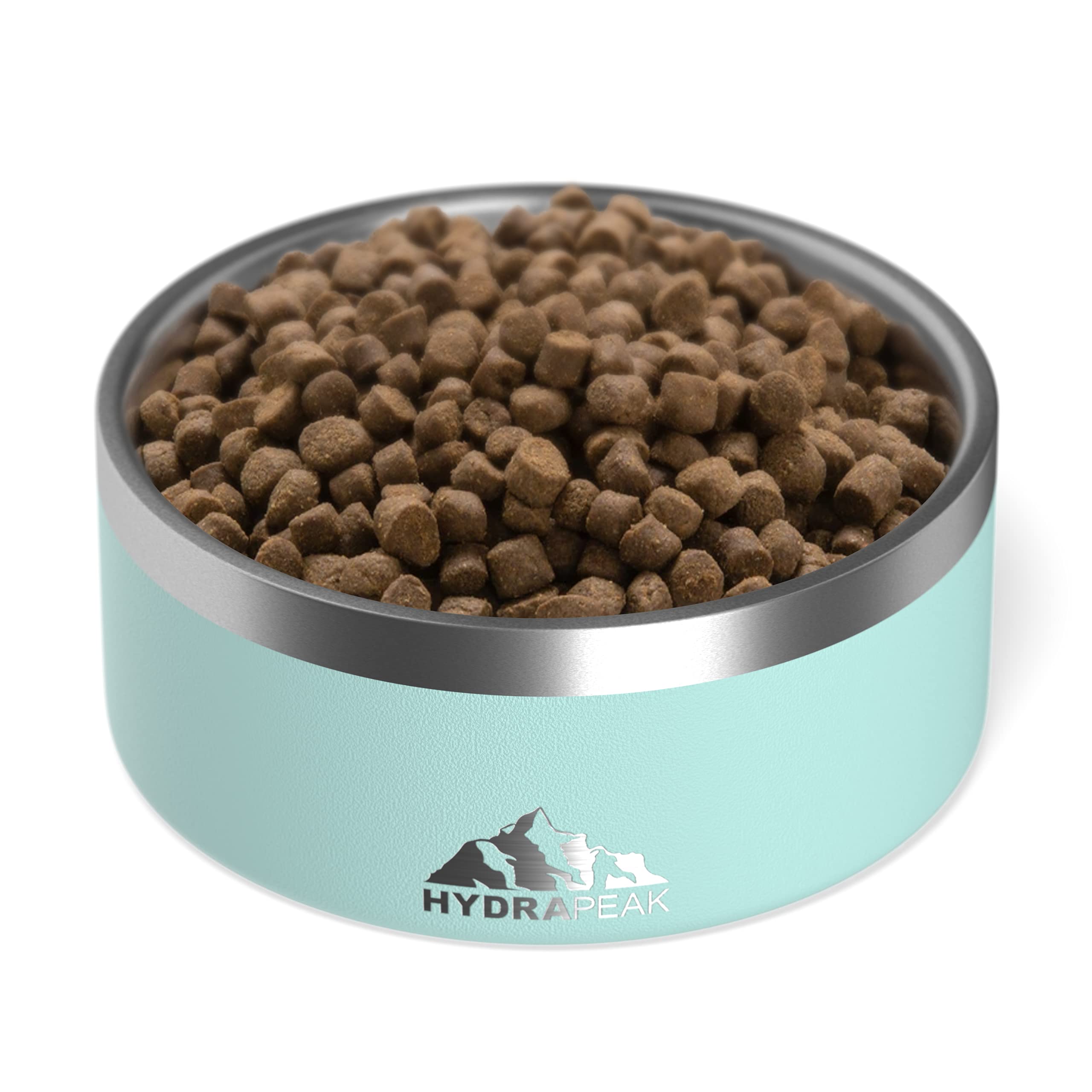 Hydrapeak Non-Slip Stainless Steel Dog Bowl - Insulated Water & Food Dish, 32oz/64oz, Aqua