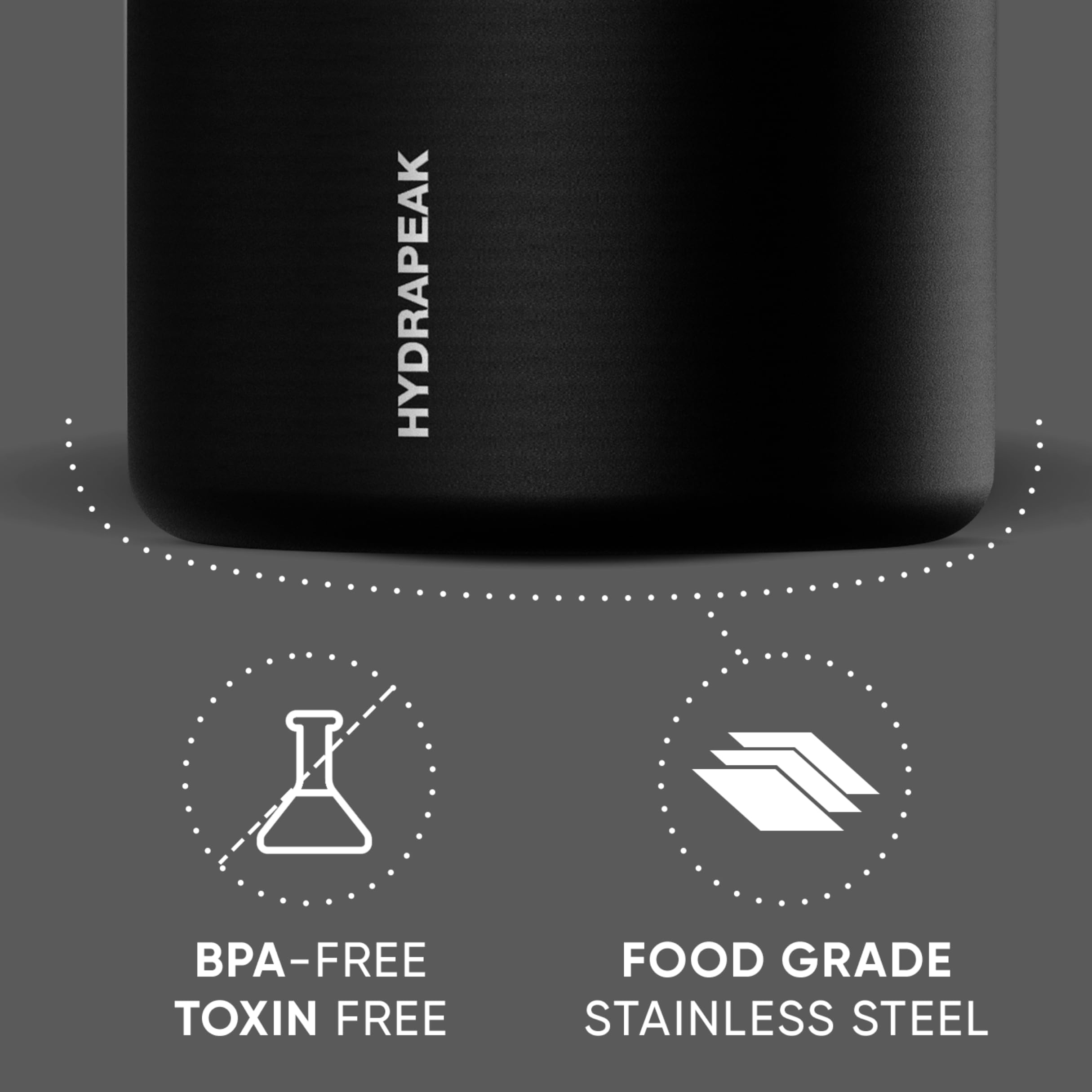 Hydrapeak 18oz Insulated Food Jar - Stainless Steel, Wide Mouth, Leak-Proof, 10H Hot