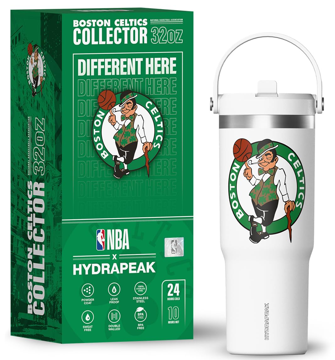 Hydrapeak NBA Boston Celtics Nomad 32oz Insulated Tumbler - Limited Edition White Collector Gift Box