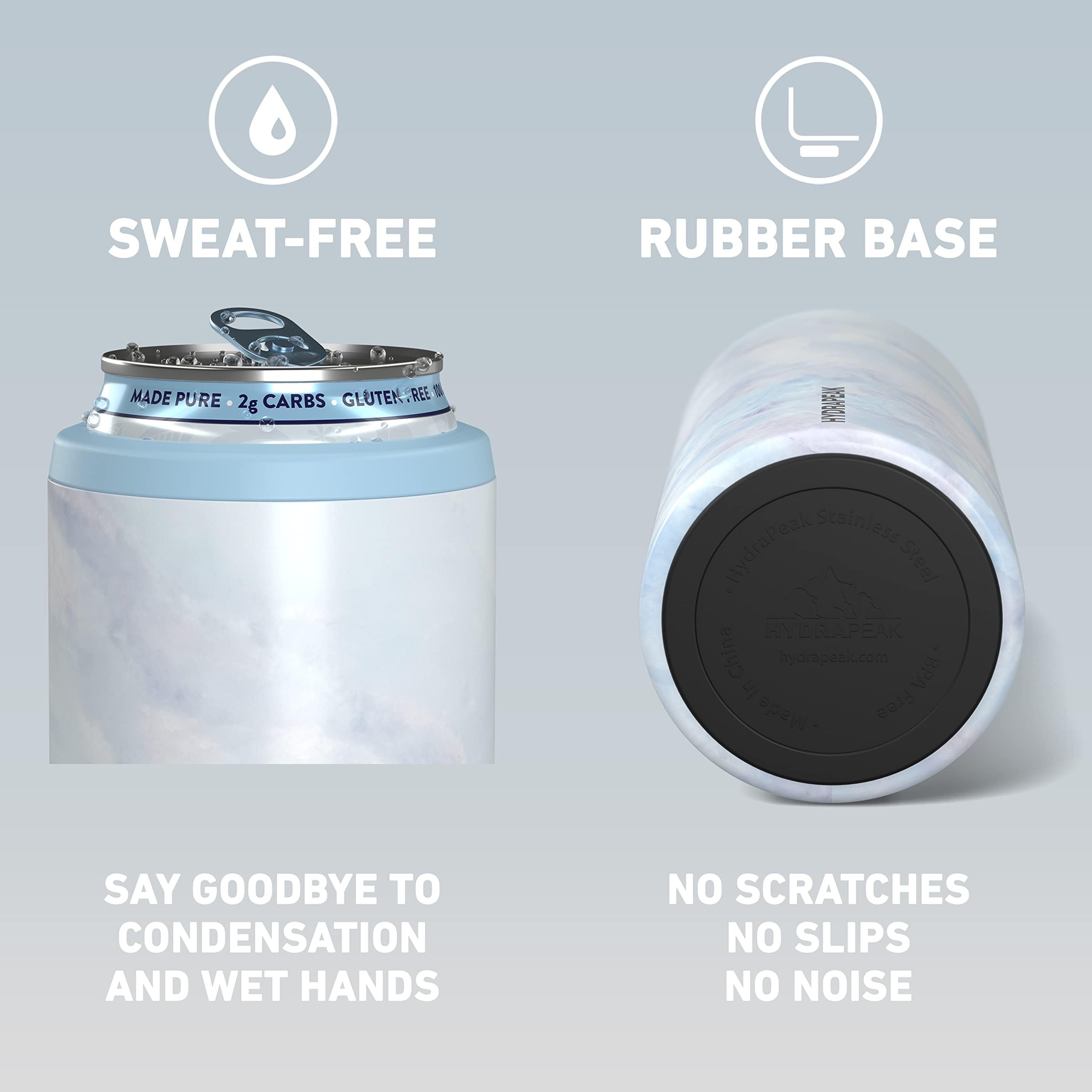Hydrapeak Slim Can Cooler - Double Wall Insulated for All 12 oz Slim Cans