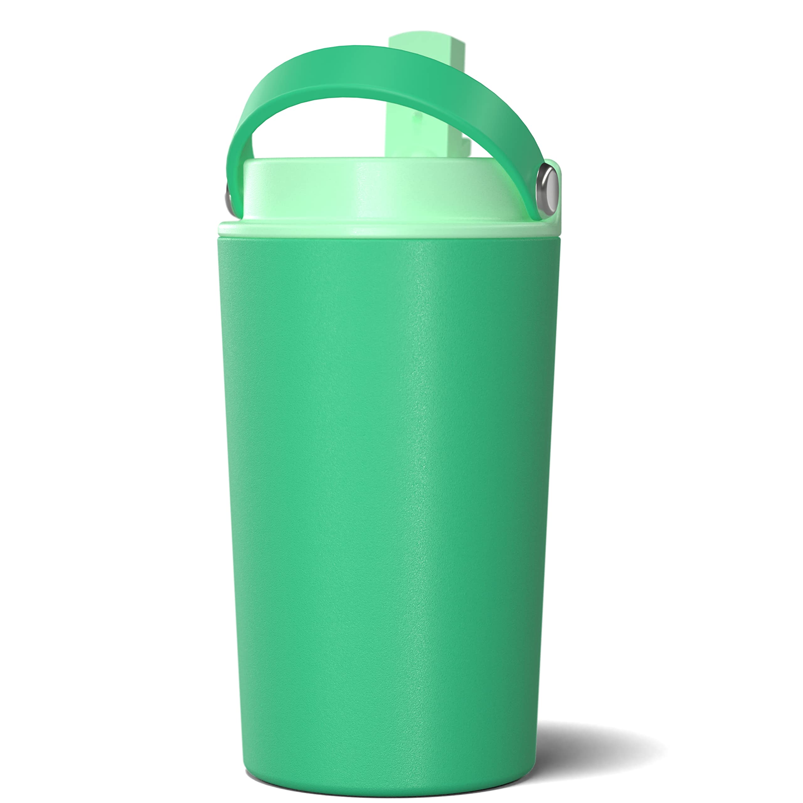 Hydrapeak Junior 14oz Insulated Kids Water Bottle with Straw Lid - Stainless Steel, Leak-Proof, Jade Green
