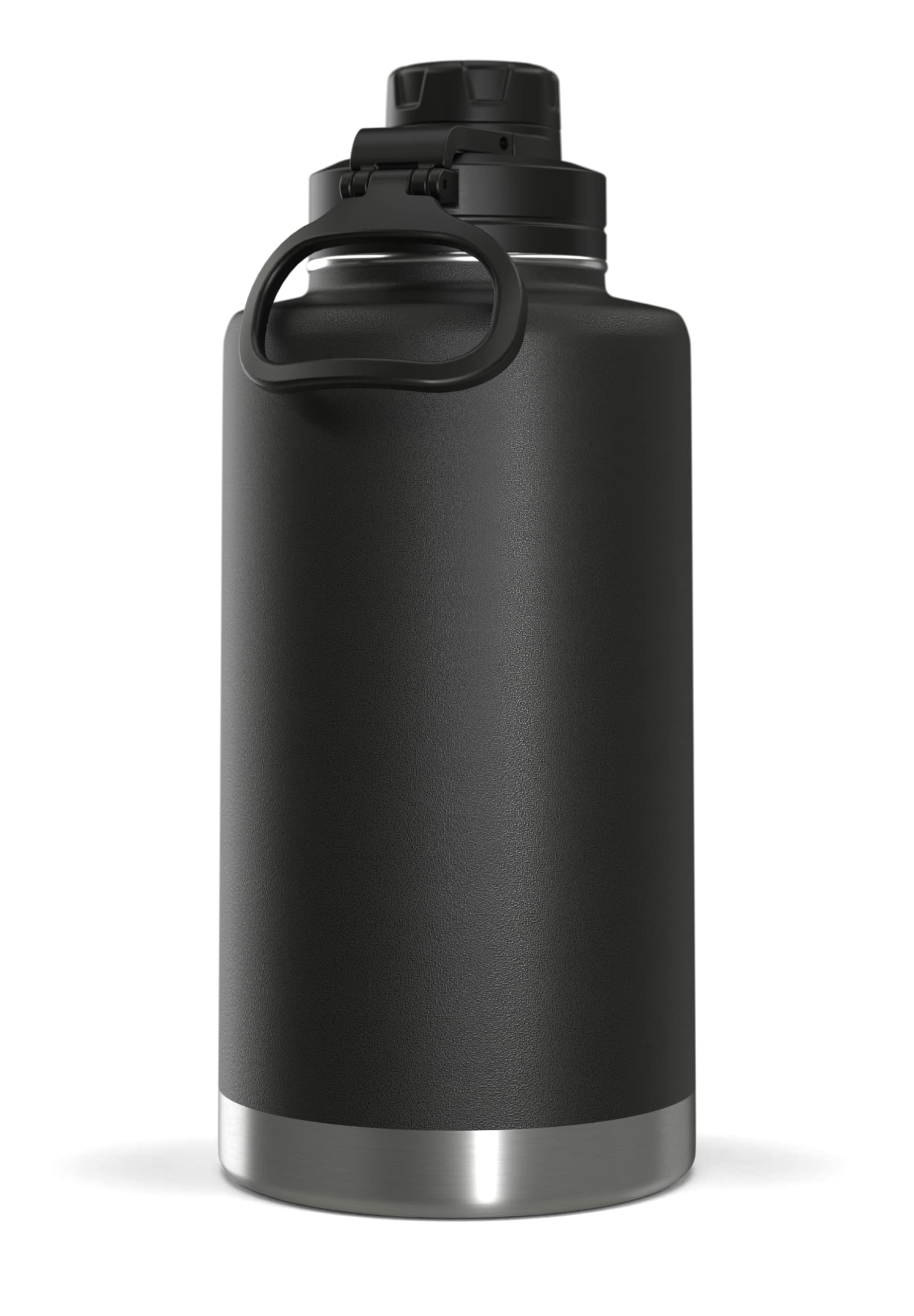 Hydrapeak 50oz Insulated Water Bottle - Black, Leak-Proof Stainless Steel Flask with Chug Lid and Handle