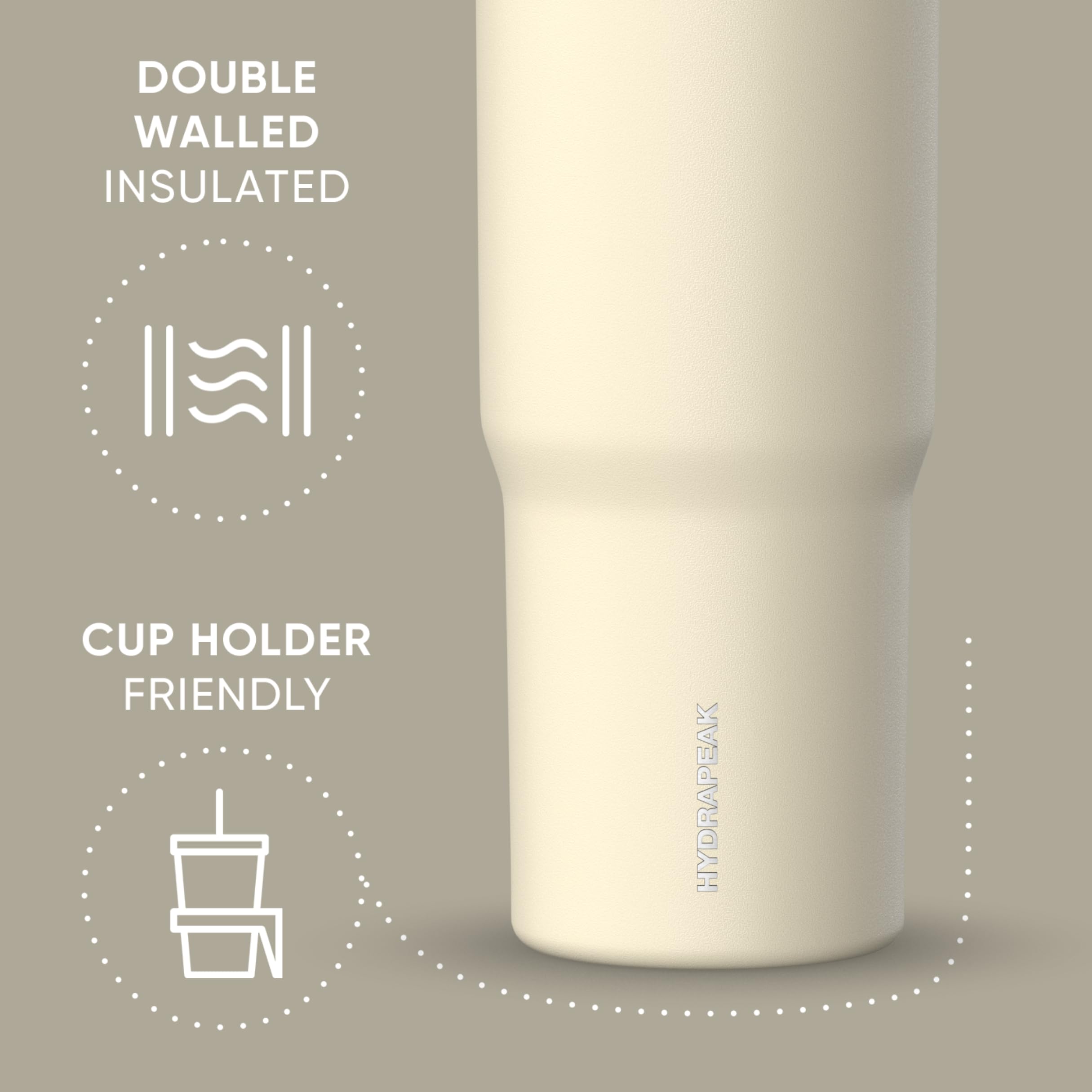 Hydrapeak Nomad 32 oz Tumbler with Handle - Modern Cream Insulated Cup