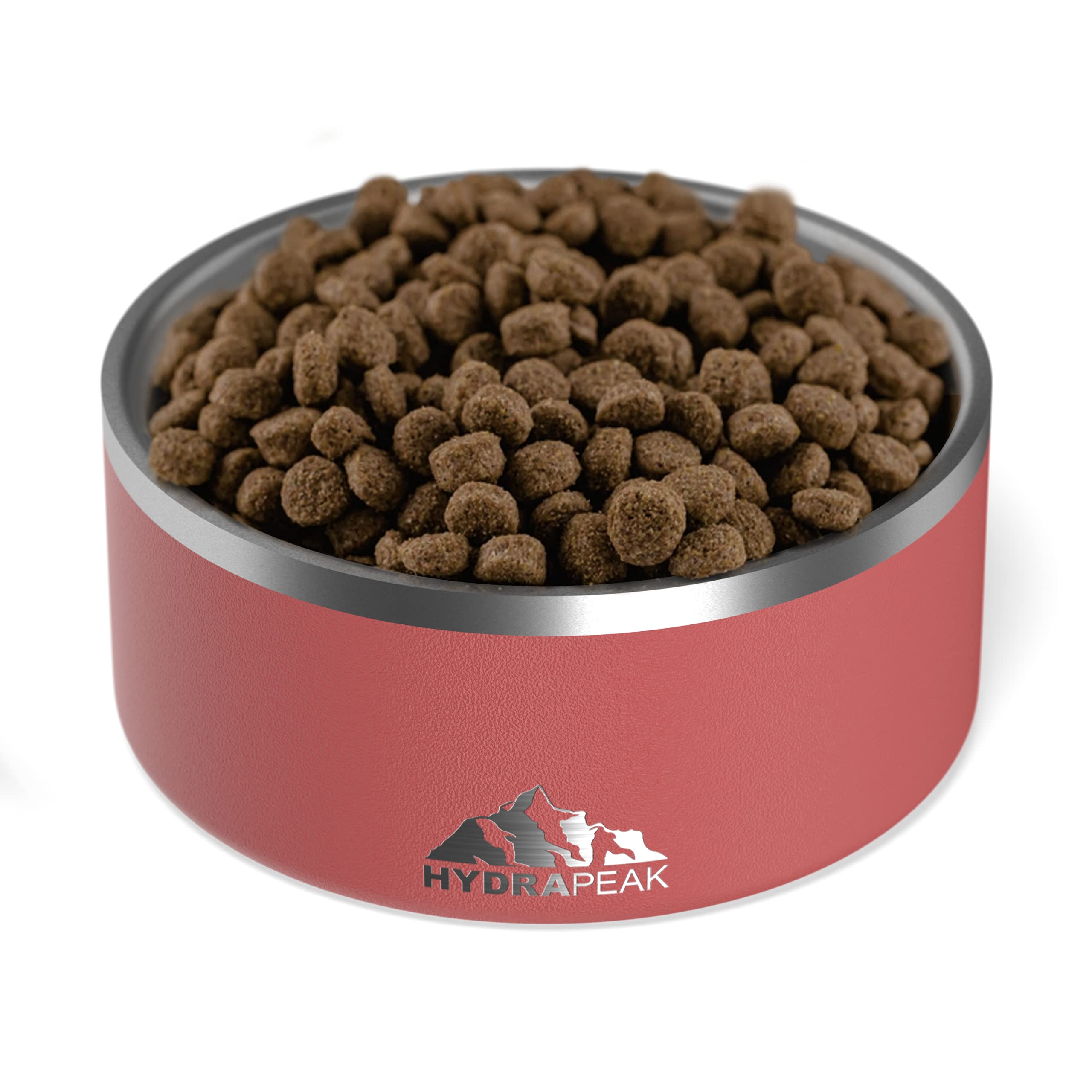 Hydrapeak Dog Bowl 64oz Merlot - Non-Slip Stainless Steel Pet Water Dish