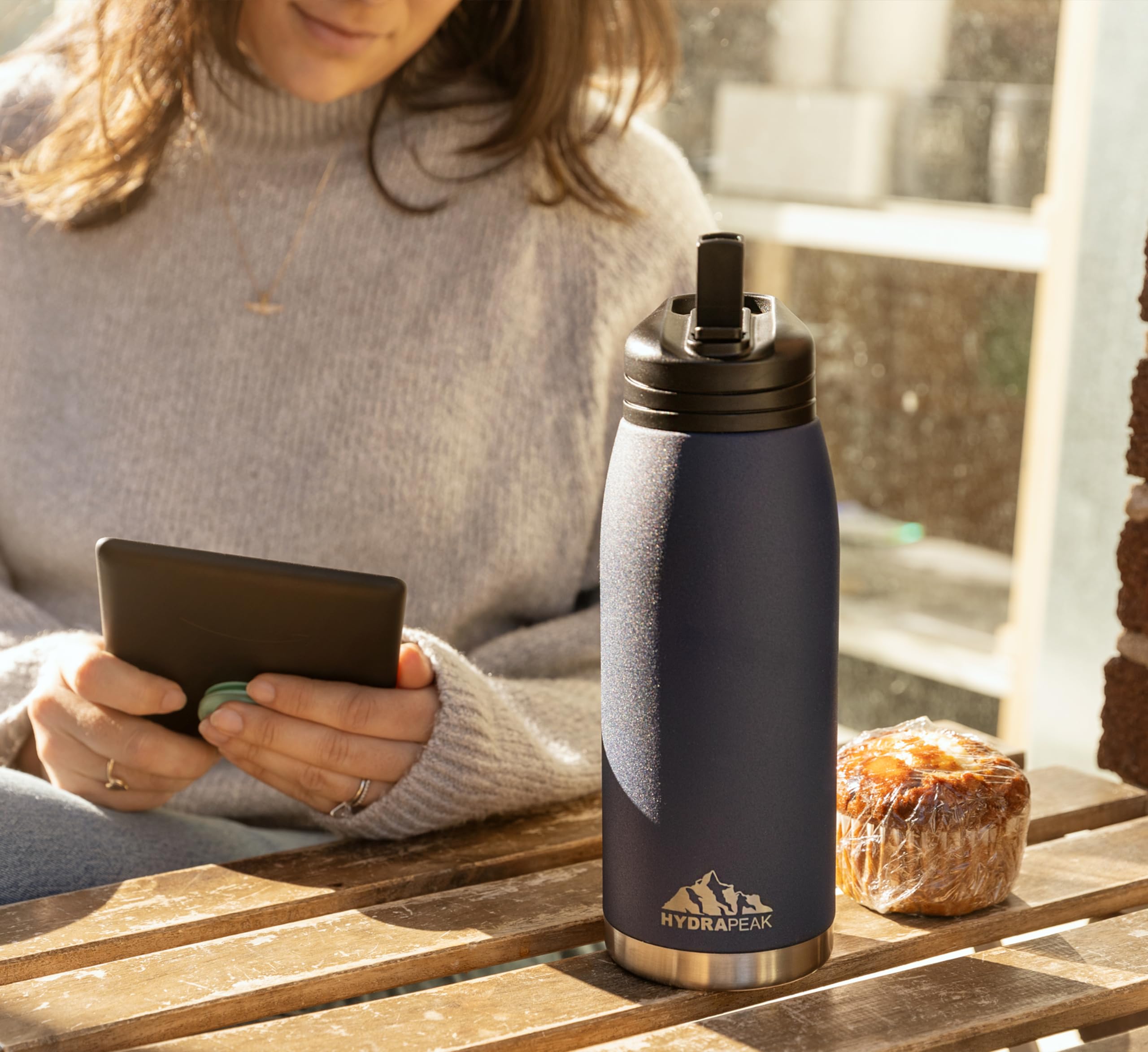 Hydrapeak Flow 32oz Insulated Water Bottle with Straw Lid - Forest