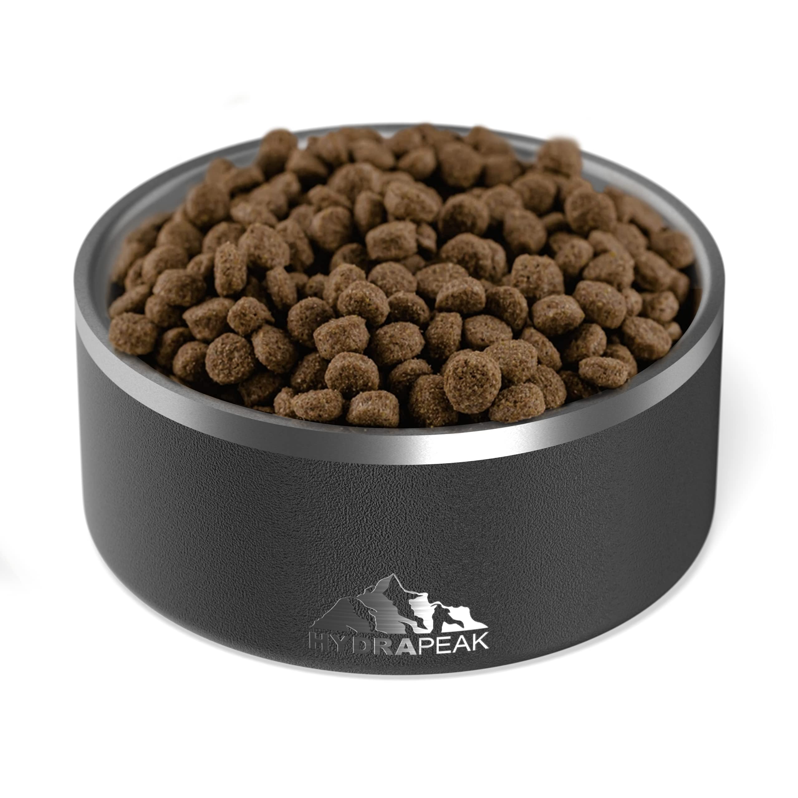 Hydrapeak Dog Bowl – Non-Slip Stainless Steel Water and Food Dish | 8 Cup Black
