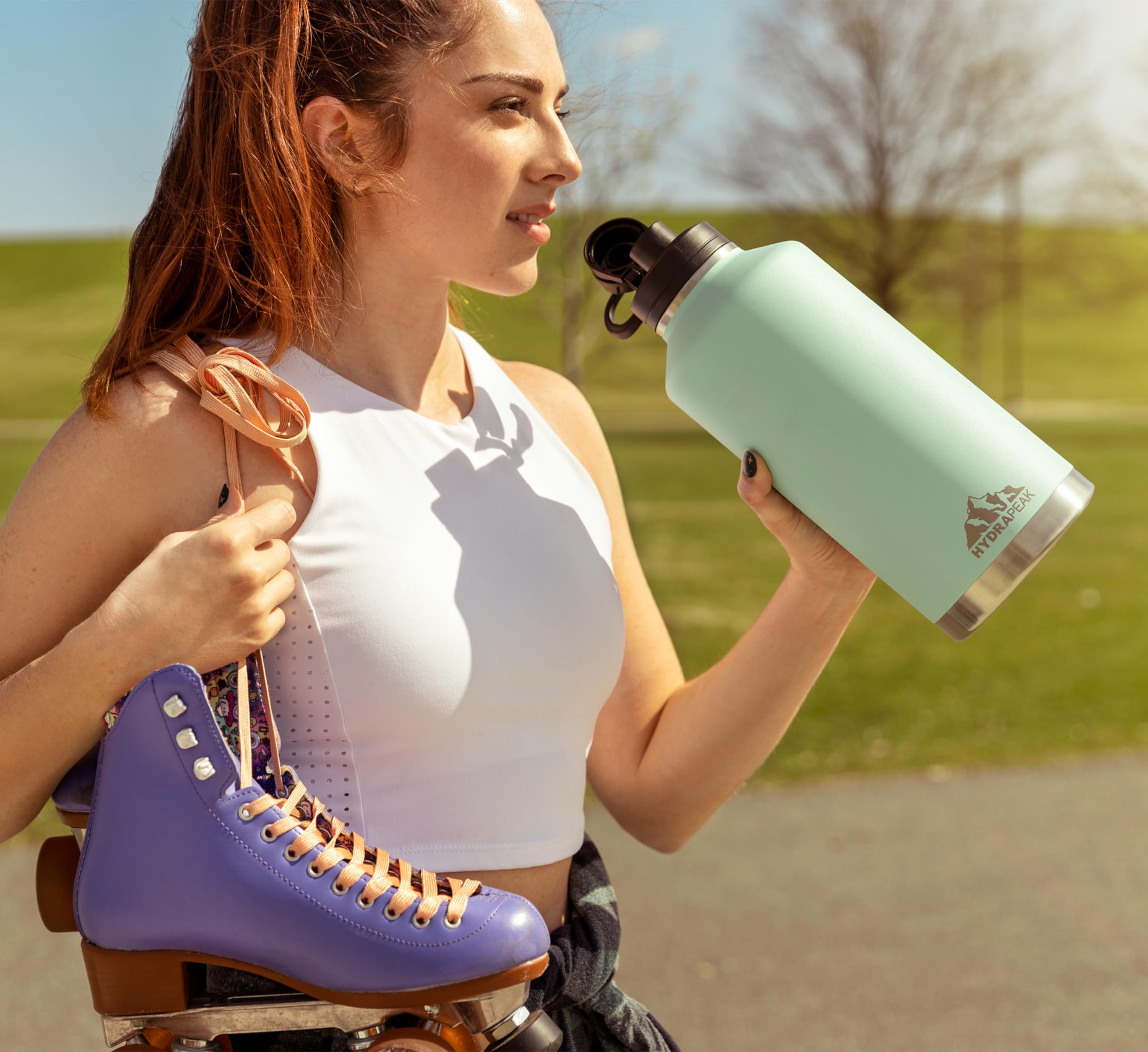 Hydrapeak 72 oz Insulated Water Jug - Graphite, Leak-Proof, Half Gallon