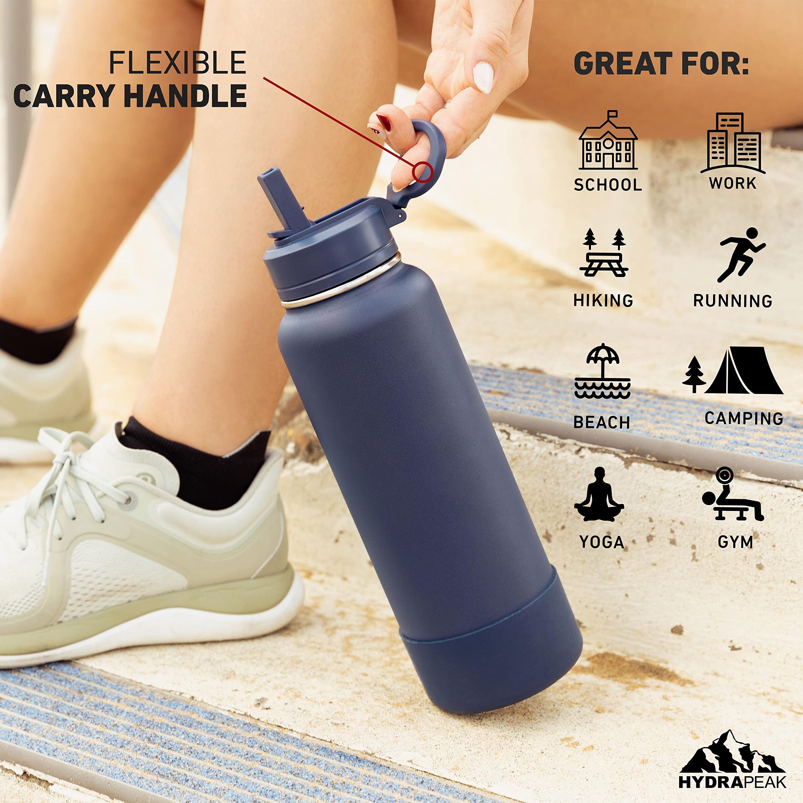 Hydrapeak 26oz Sport Insulated Water Bottle - Chug Lid, Modern Blue