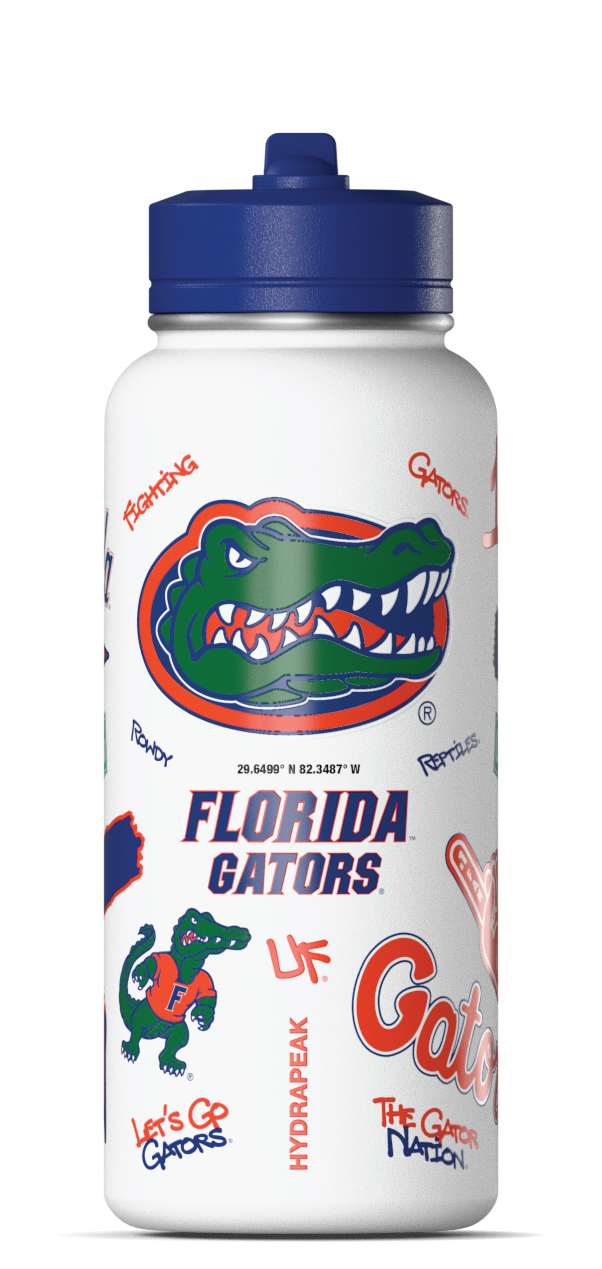 Hydrapeak Florida Gators 32oz Active Insulated Water Bottle with Straw Lid