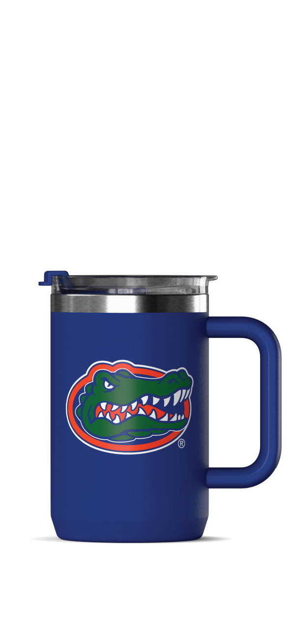 Hydrapeak Florida Gators 18 oz Insulated Coffee Mug - Stainless Steel with Handle and Flip Lid
