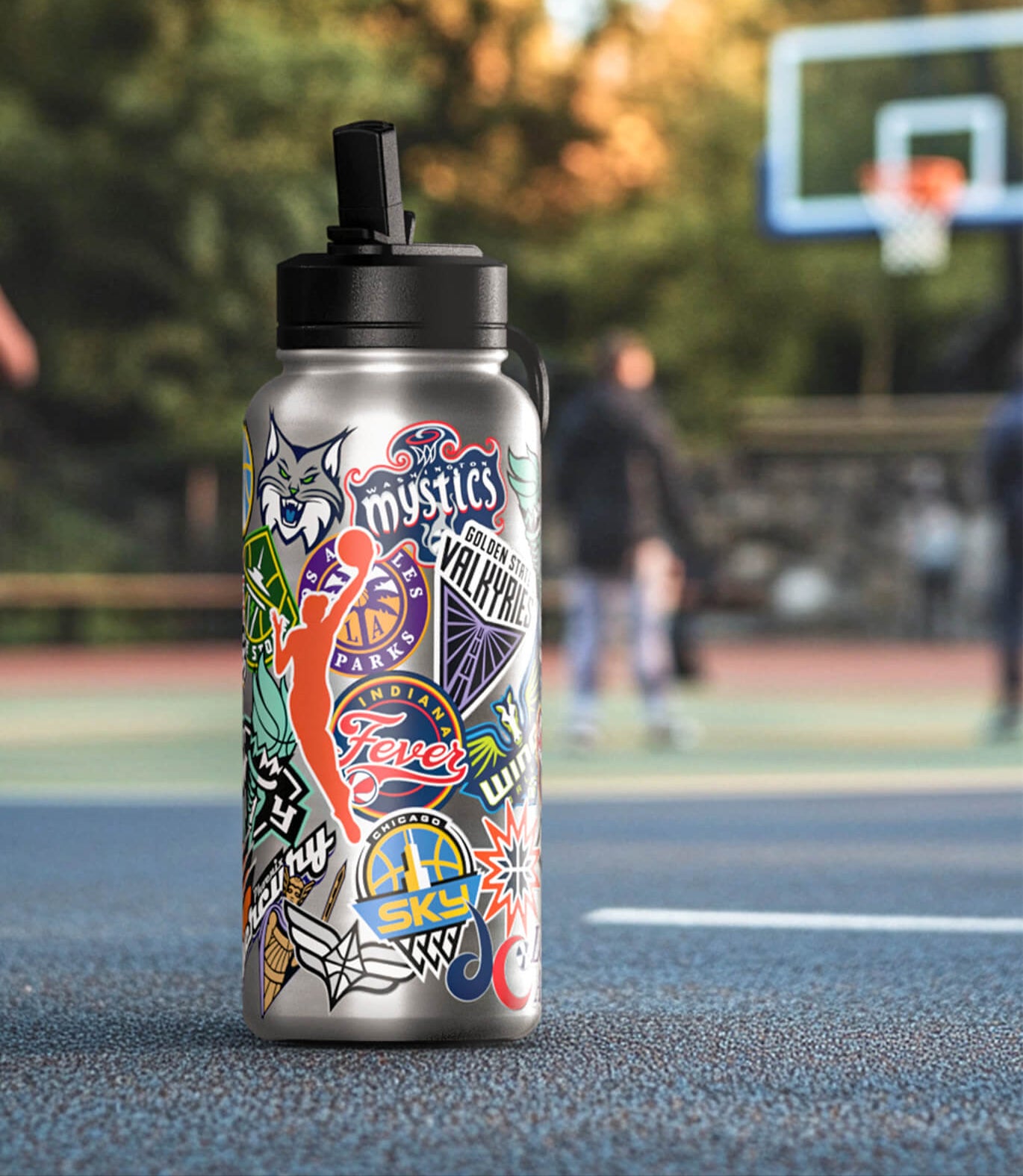 Hydrapeak WNBA 32oz All Team Sticker Print Bottle with Straw Lid